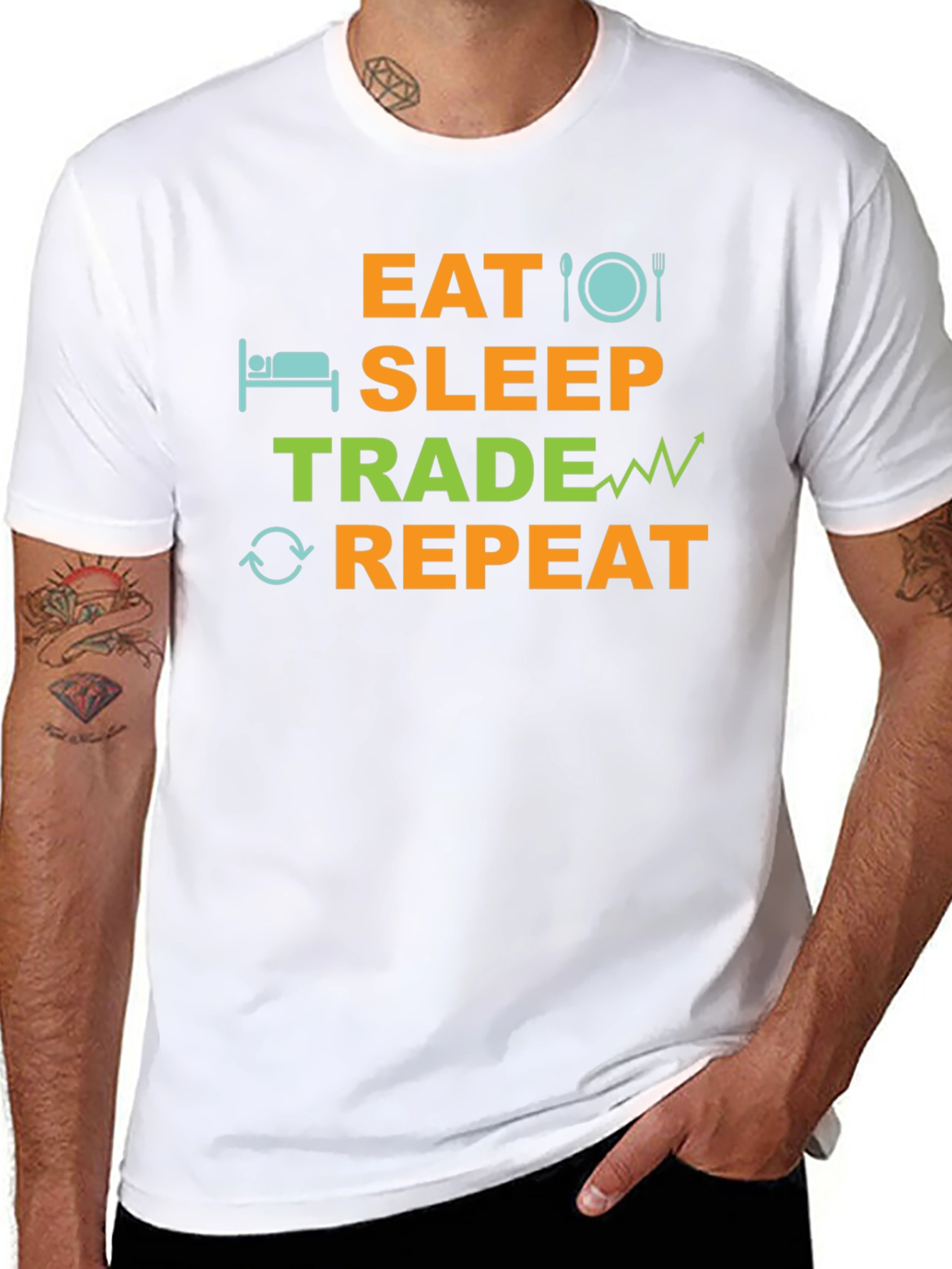 Eat Sleep Trade Repeat T-Shirt - Trader Gift Tee