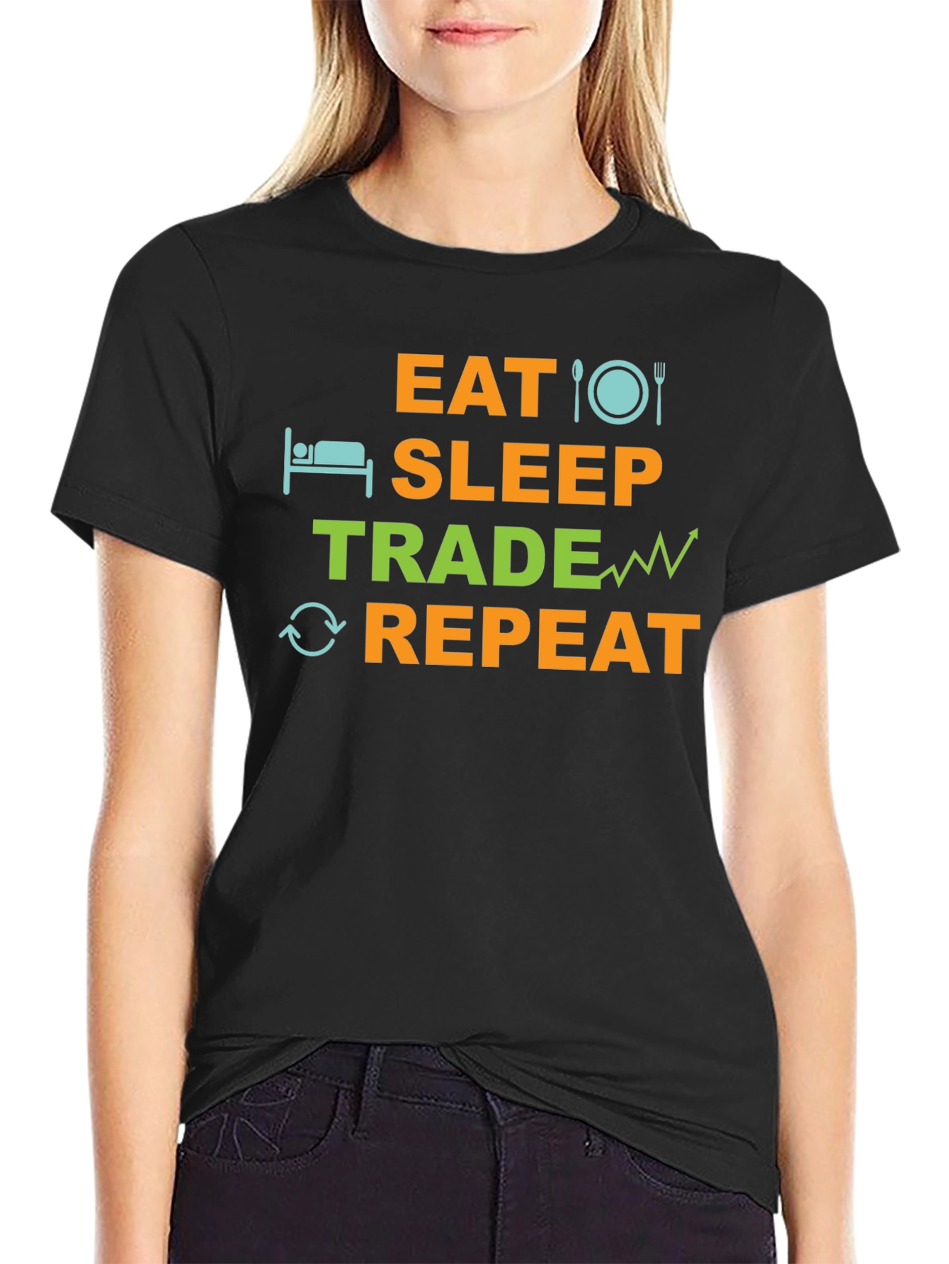 Eat Sleep Trade Repeat T-Shirt - Trader Gift Tee