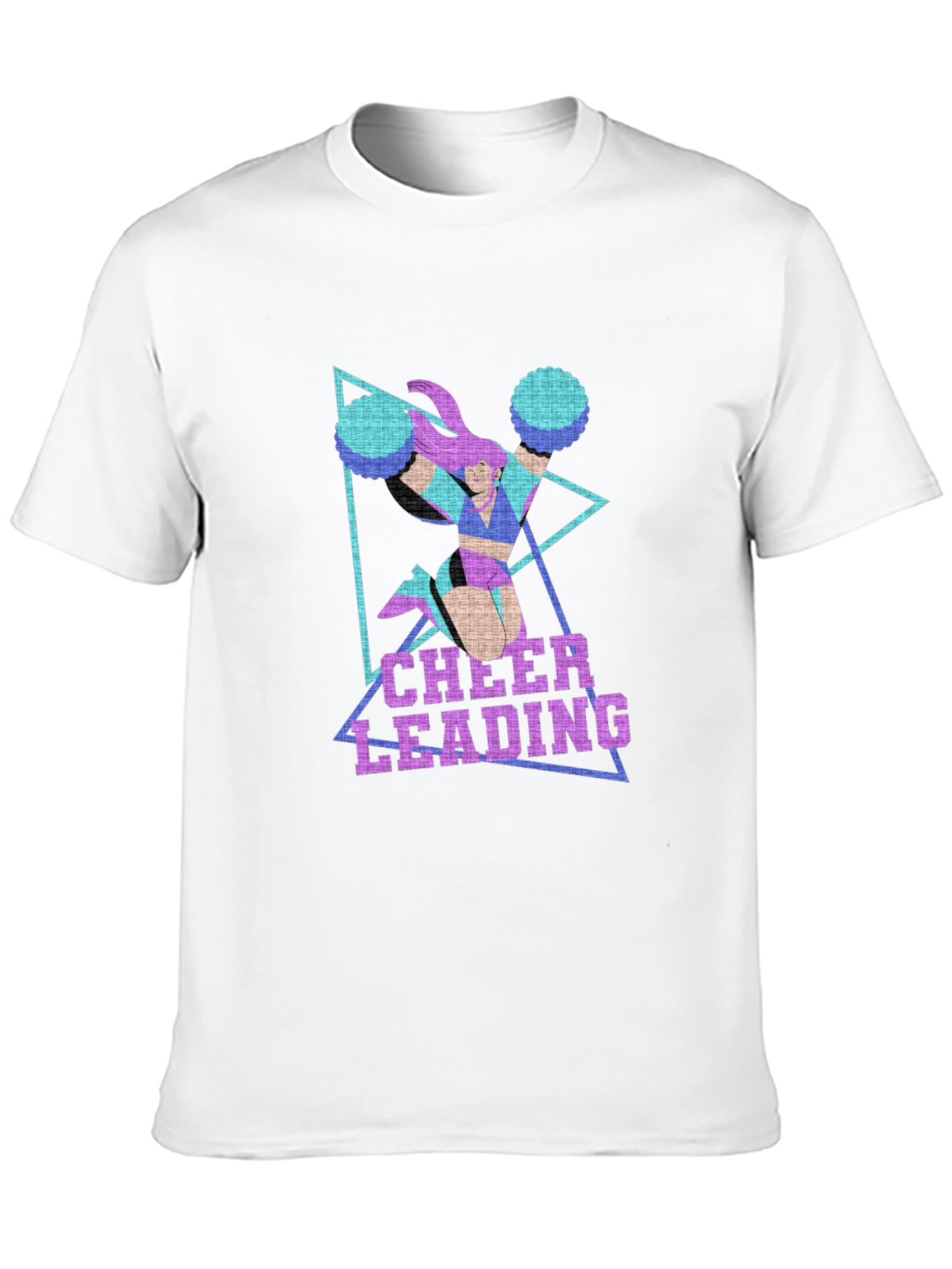 Cheerleading Graphic Print Black T-Shirt
