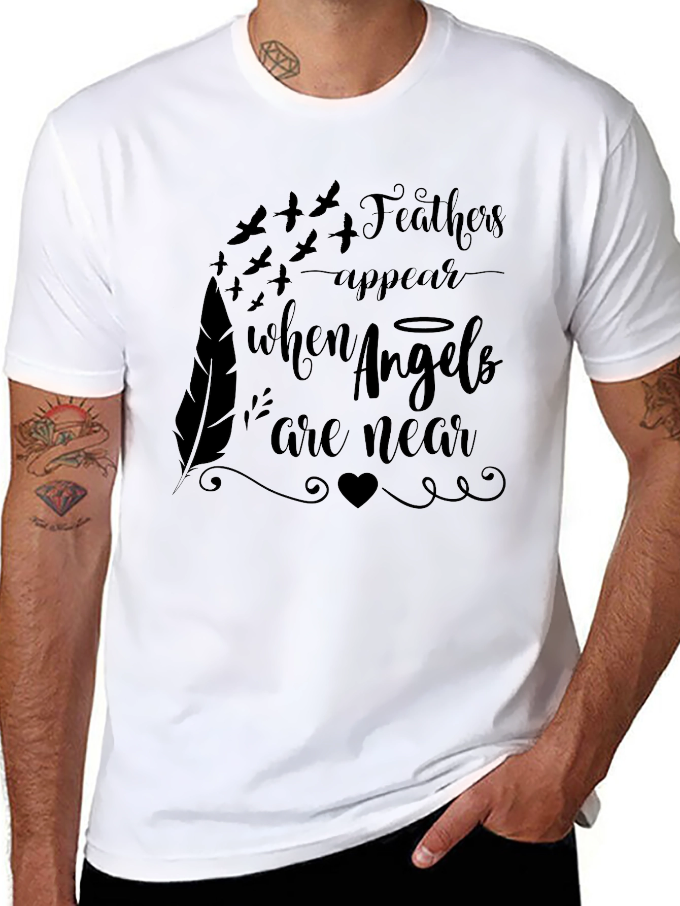 Feathers Appear When Angels Are Near T-Shirt