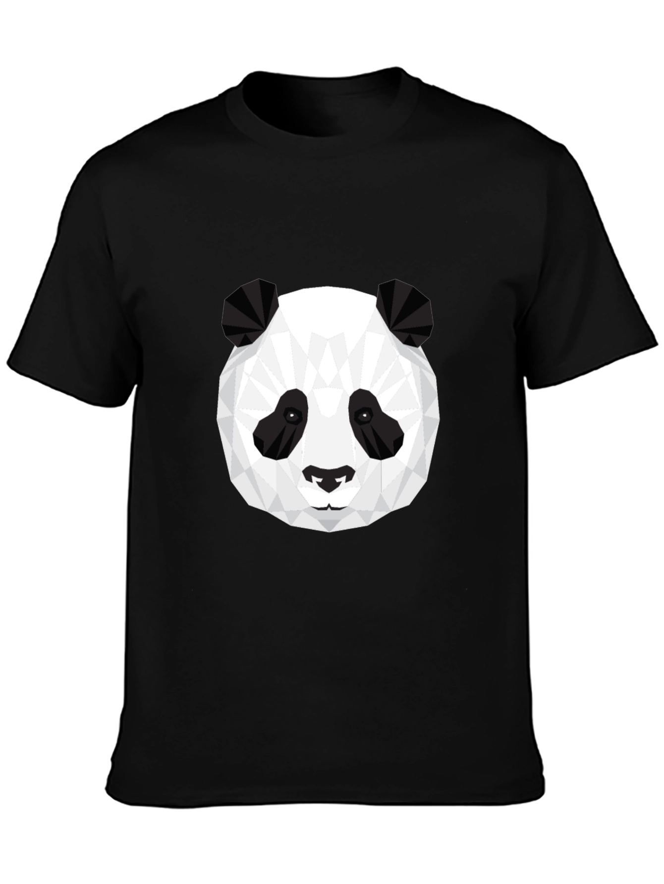Geometric Panda Graphic Tee - Black T-Shirt