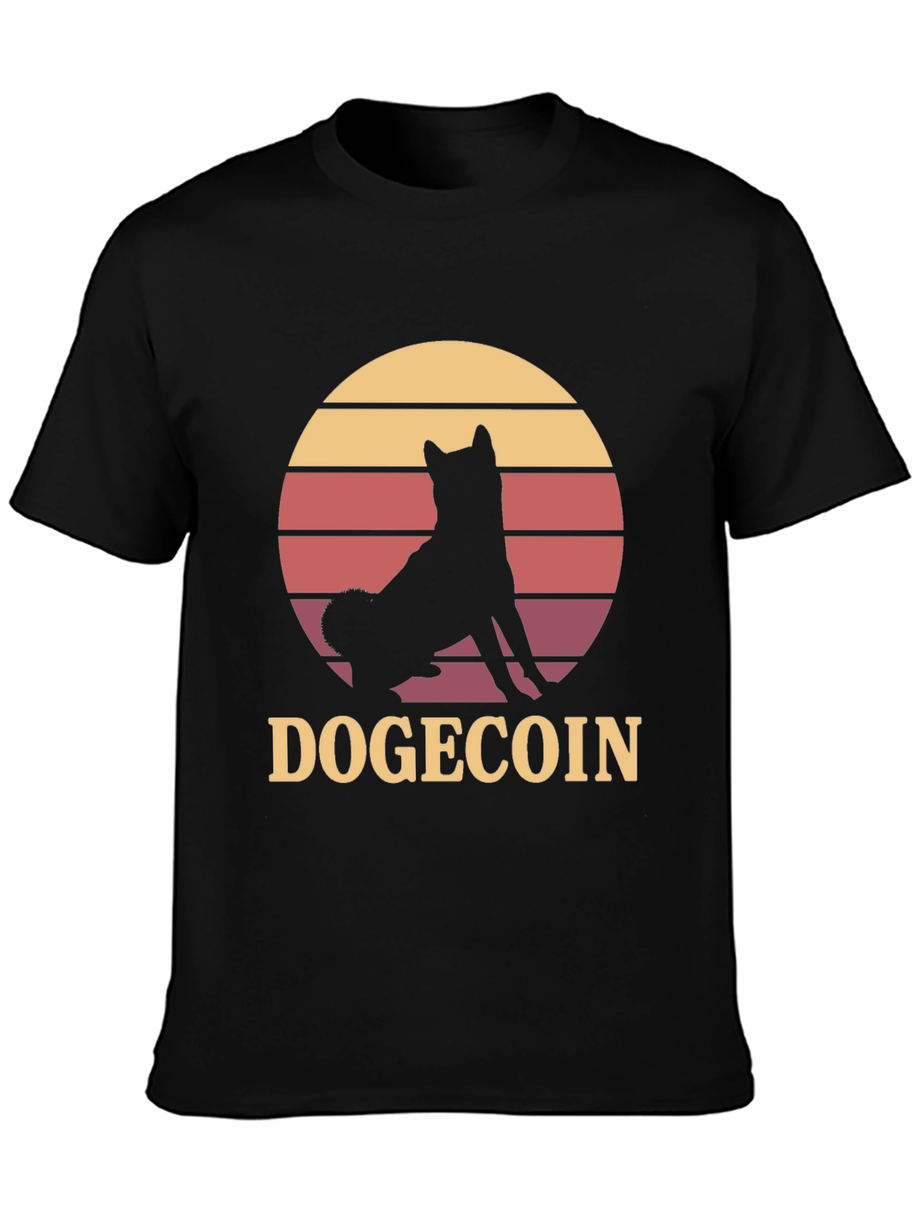 Dogecoin Shiba Inu Sunset Graphic T-Shirt