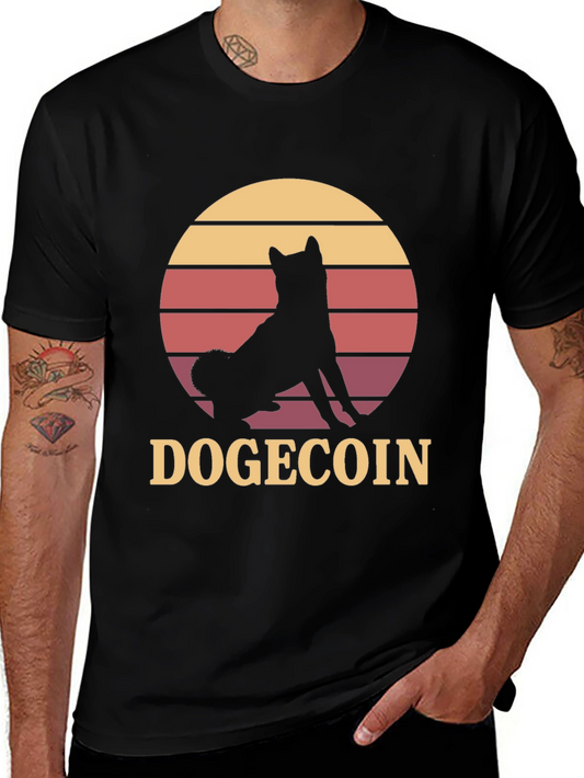 Dogecoin Shiba Inu Sunset Graphic T-Shirt