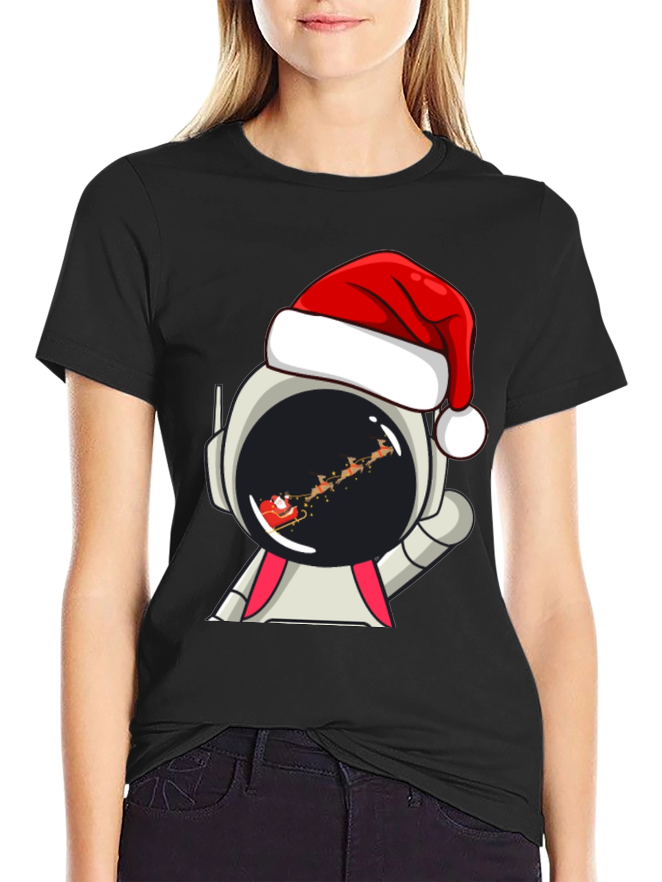 Astronaut Santa T-Shirt - Christmas Space Tee