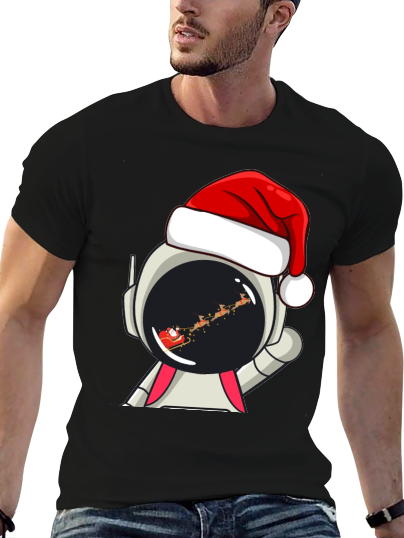 Astronaut Santa T-Shirt - Christmas Space Tee
