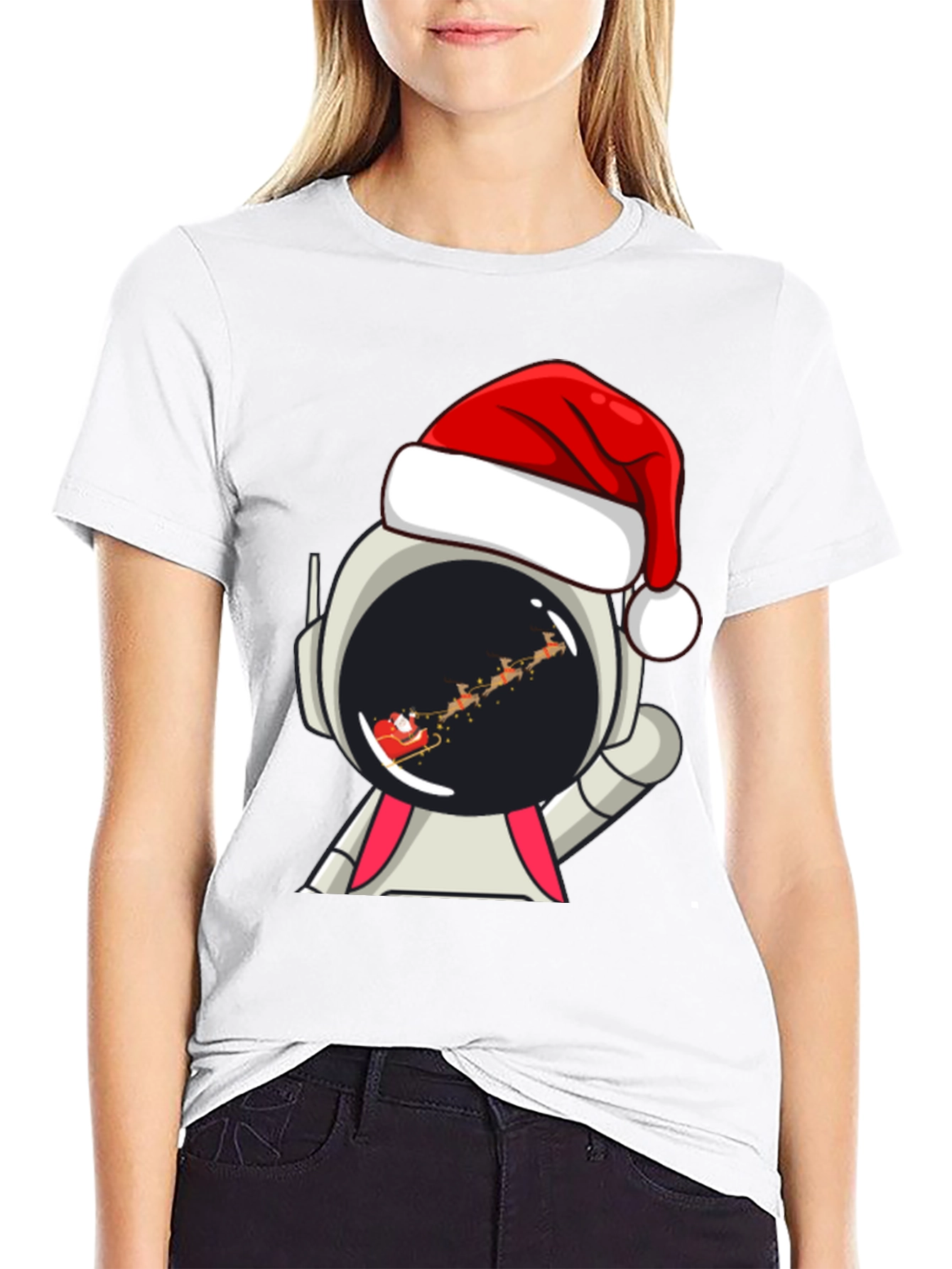 Astronaut Santa T-Shirt - Christmas Space Tee