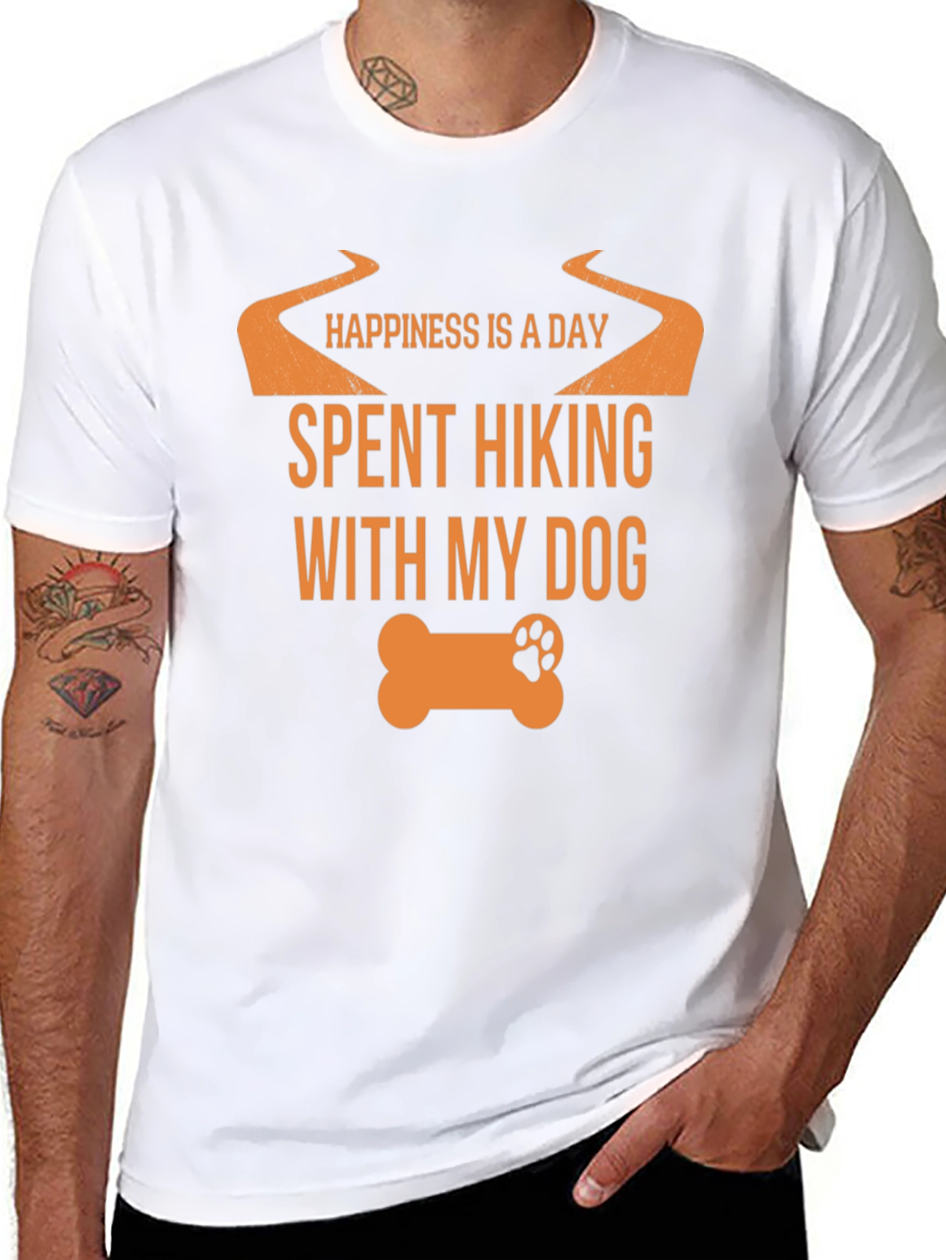 Hiking with My Dog Black T-Shirt