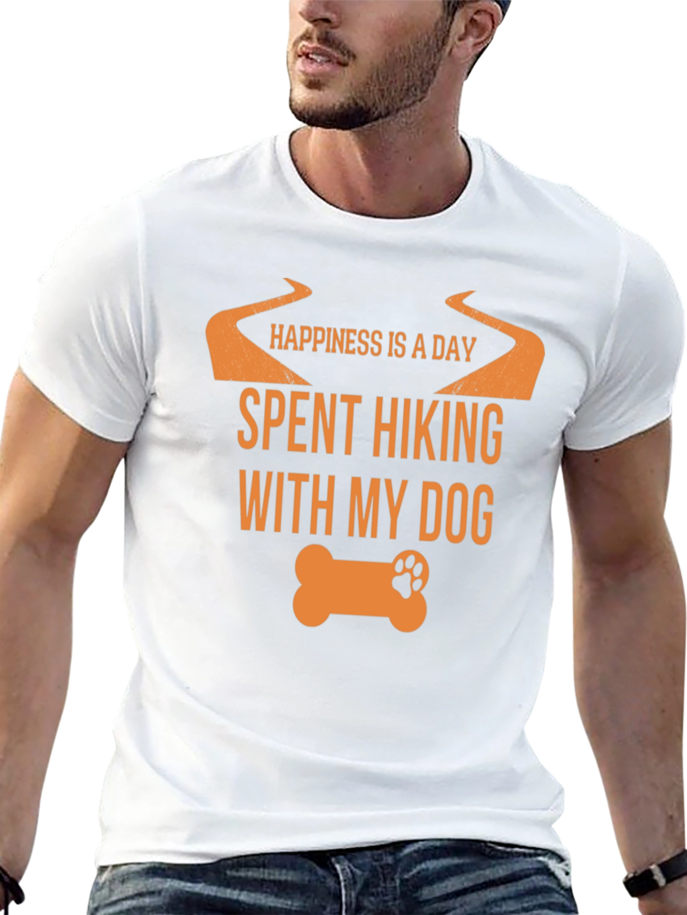 Hiking with My Dog Black T-Shirt