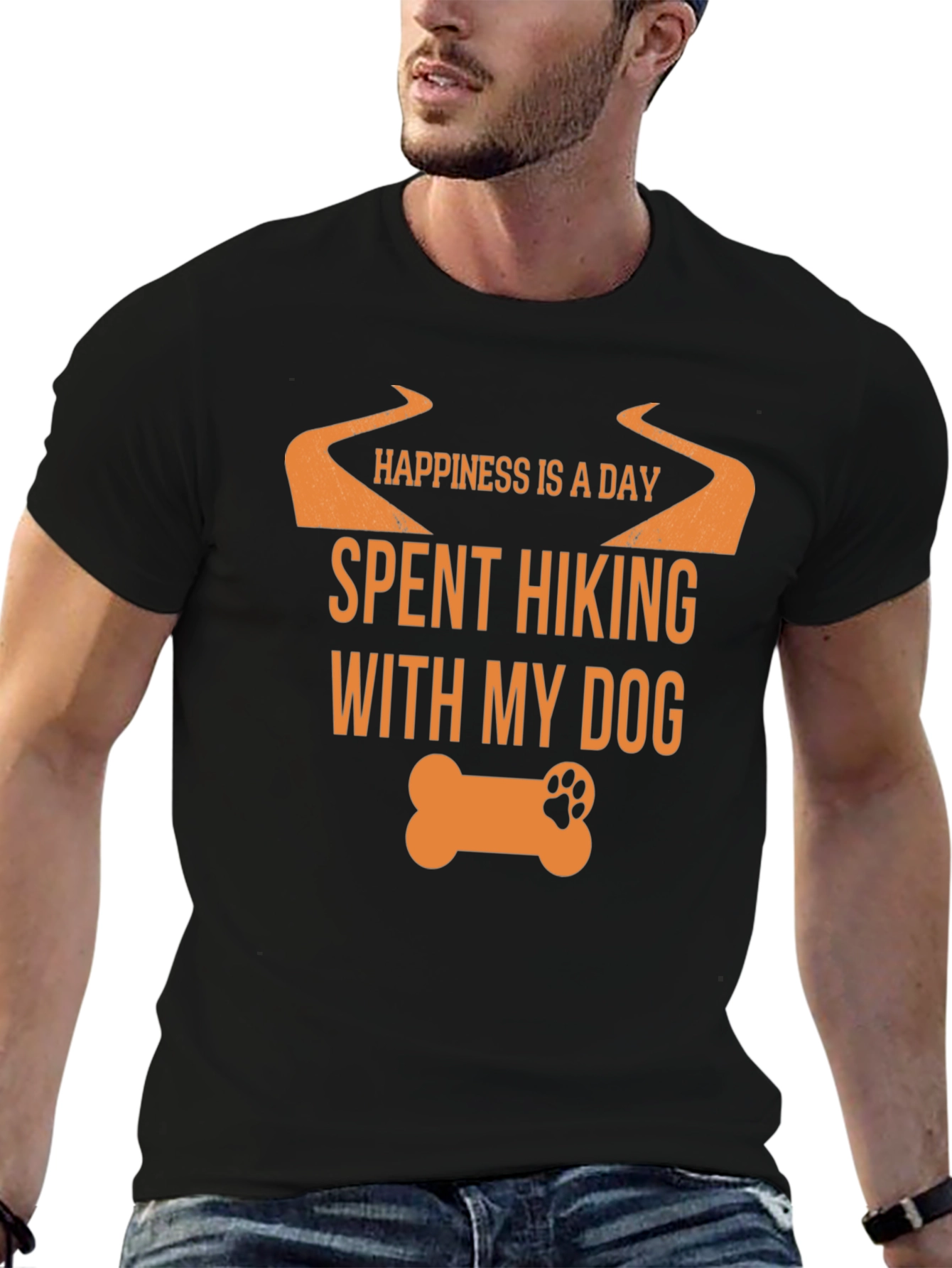 Hiking with My Dog Black T-Shirt