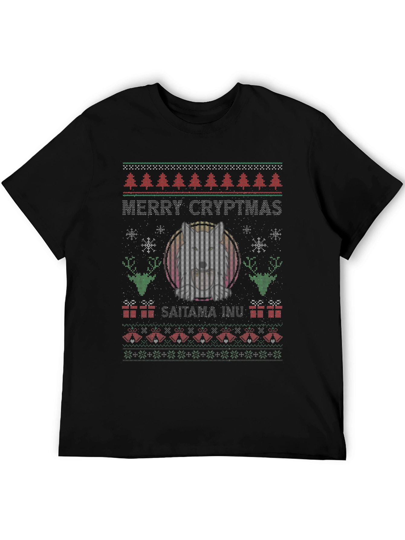 Merry Cryptmas Saitama Inu Ugly Christmas Sweater T-Shirt