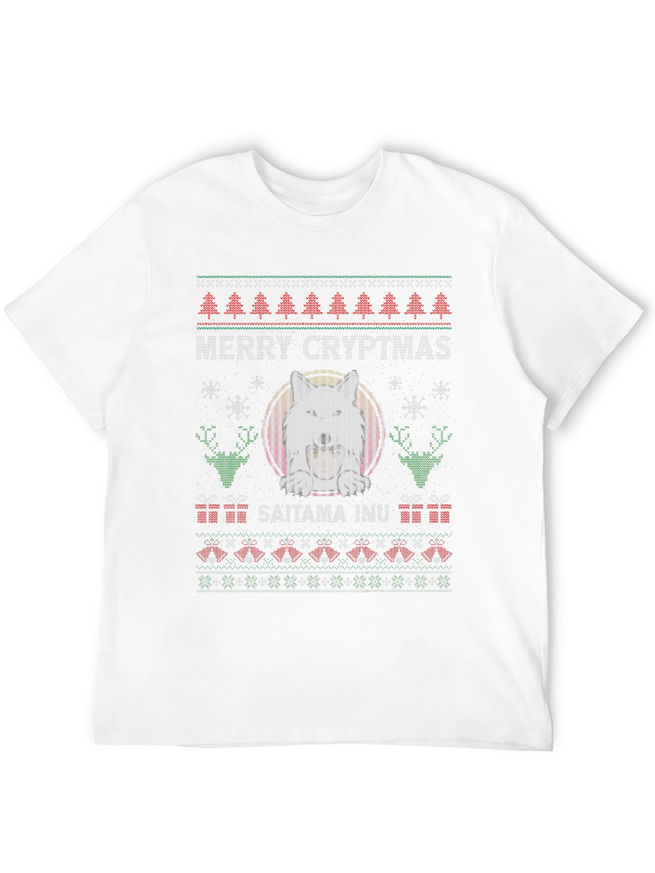 Merry Cryptmas Saitama Inu Ugly Christmas Sweater T-Shirt