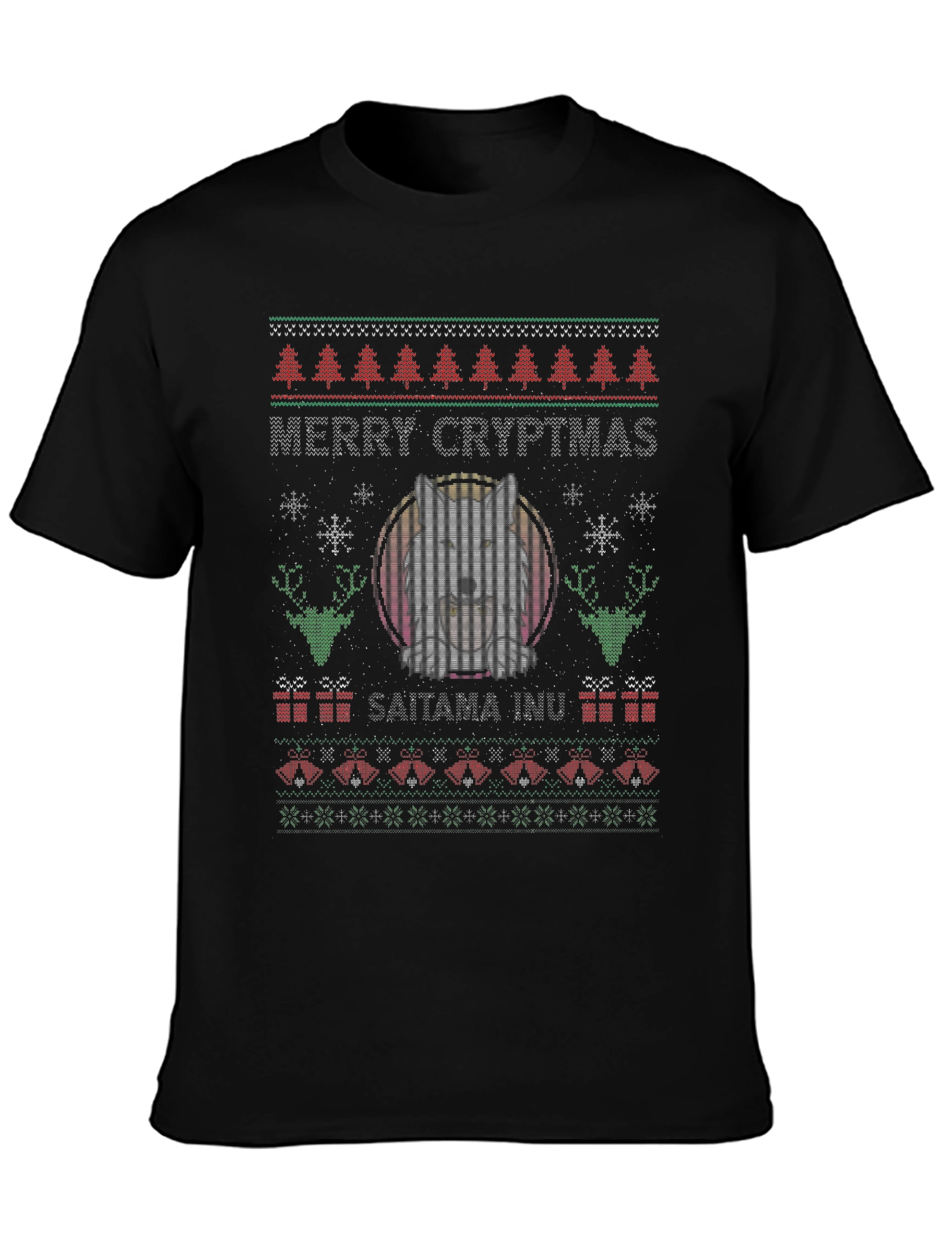 Merry Cryptmas Saitama Inu Ugly Christmas Sweater T-Shirt