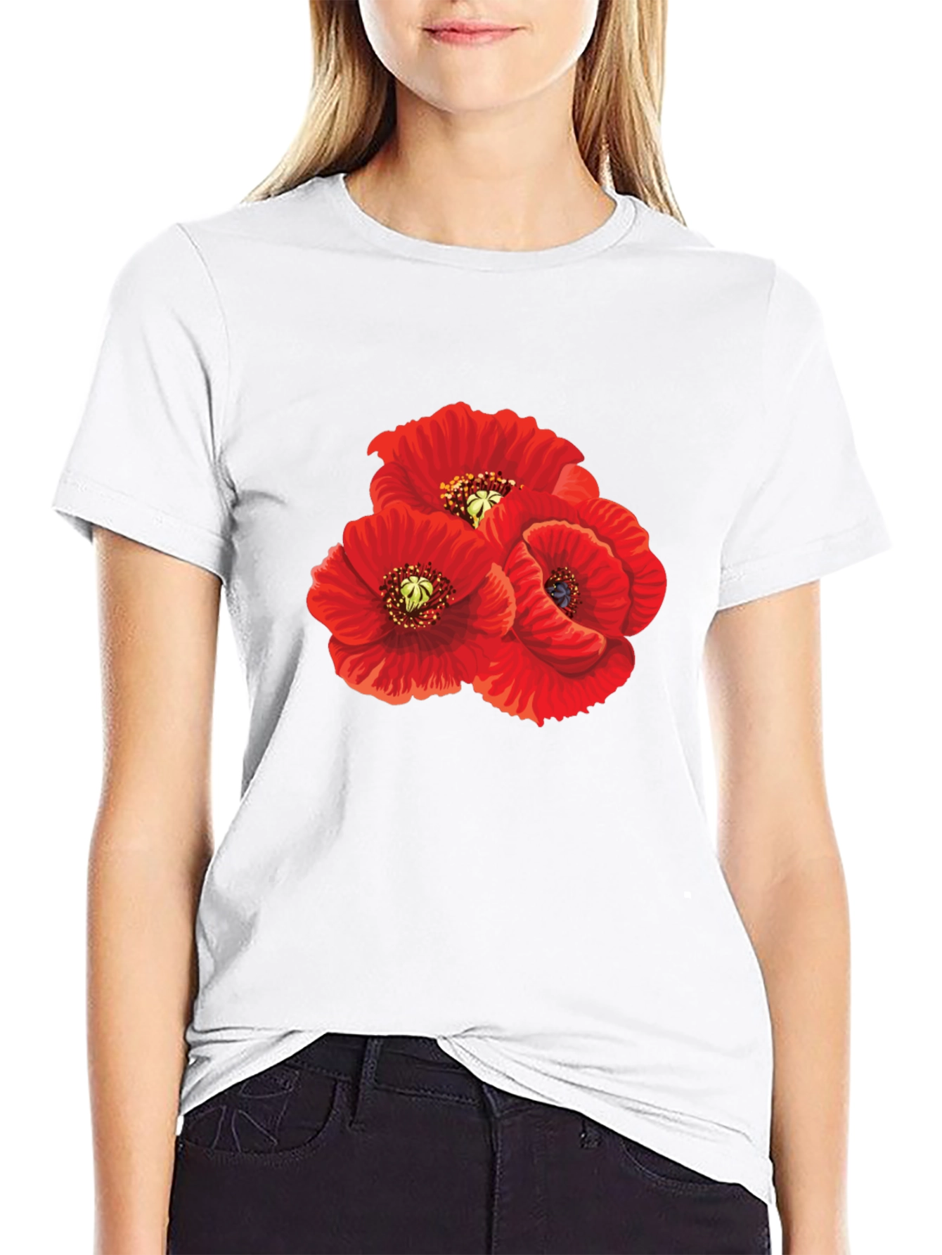 Red Poppy T-Shirt - Floral Graphic Tee
