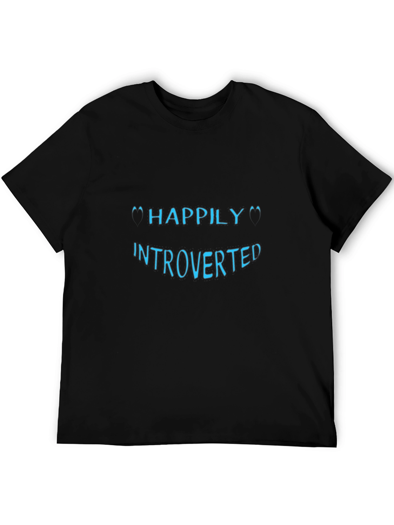 Happily Introverted Black T-Shirt