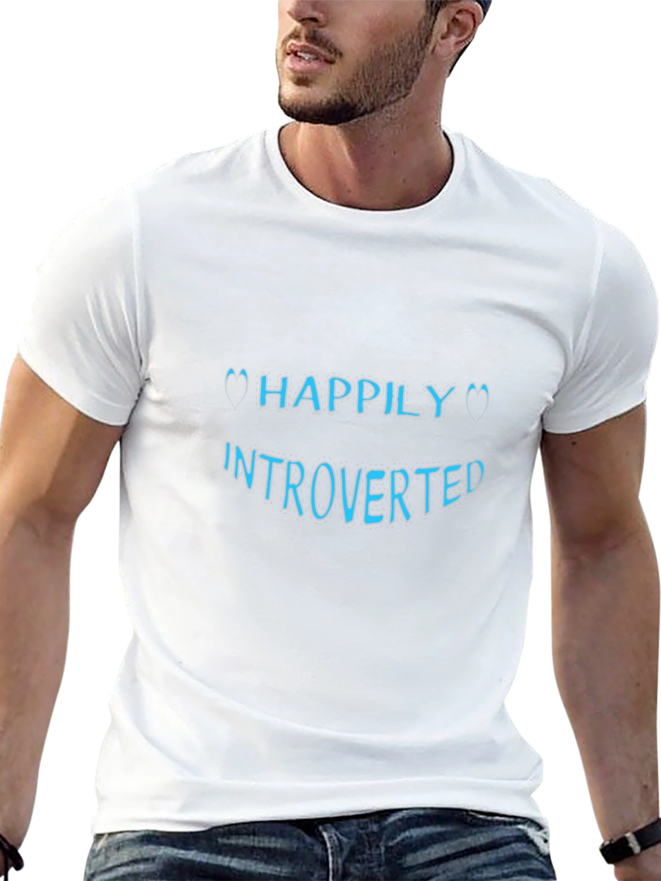 Happily Introverted Black T-Shirt