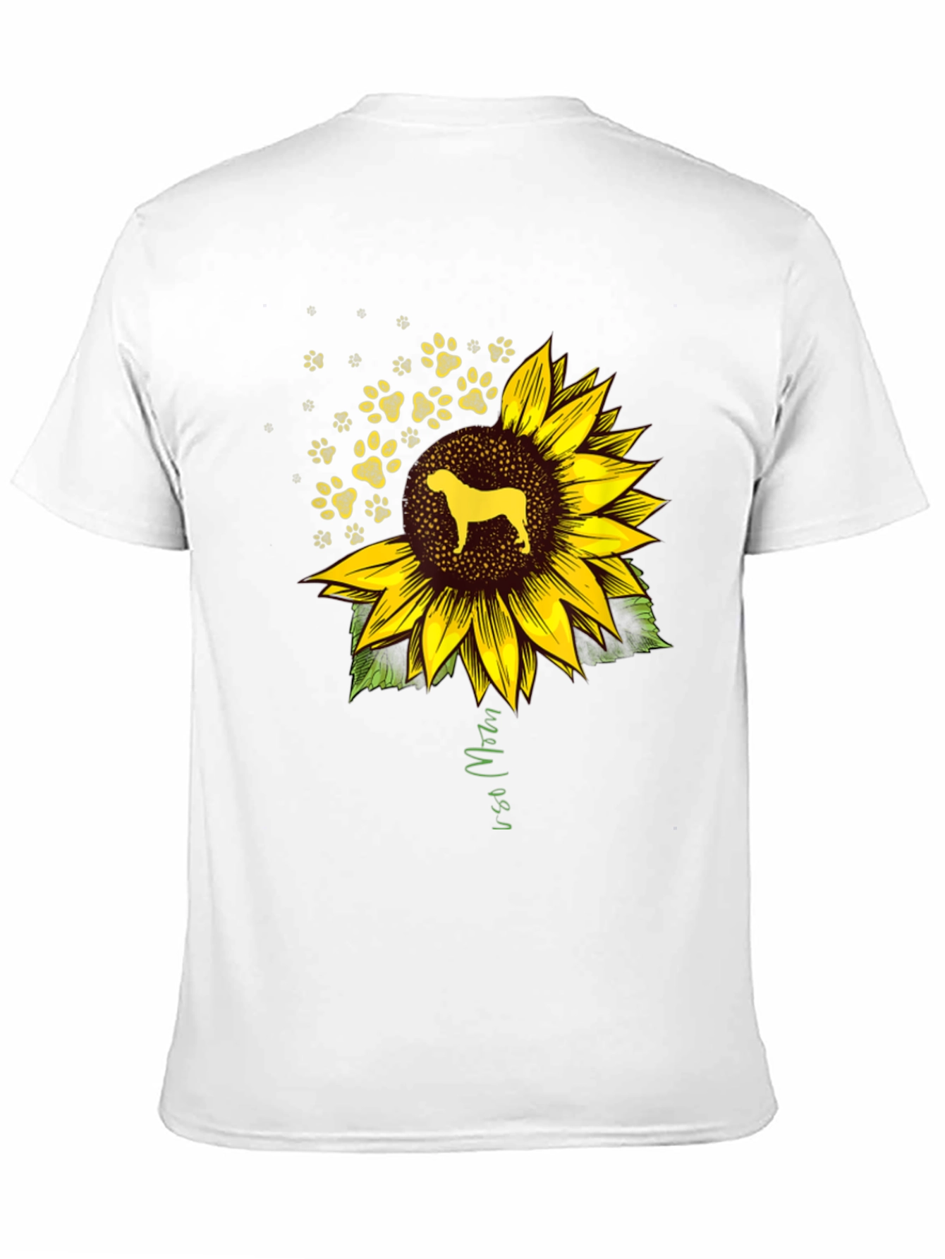 Dog Sunflower Paw Print Graphic Tee