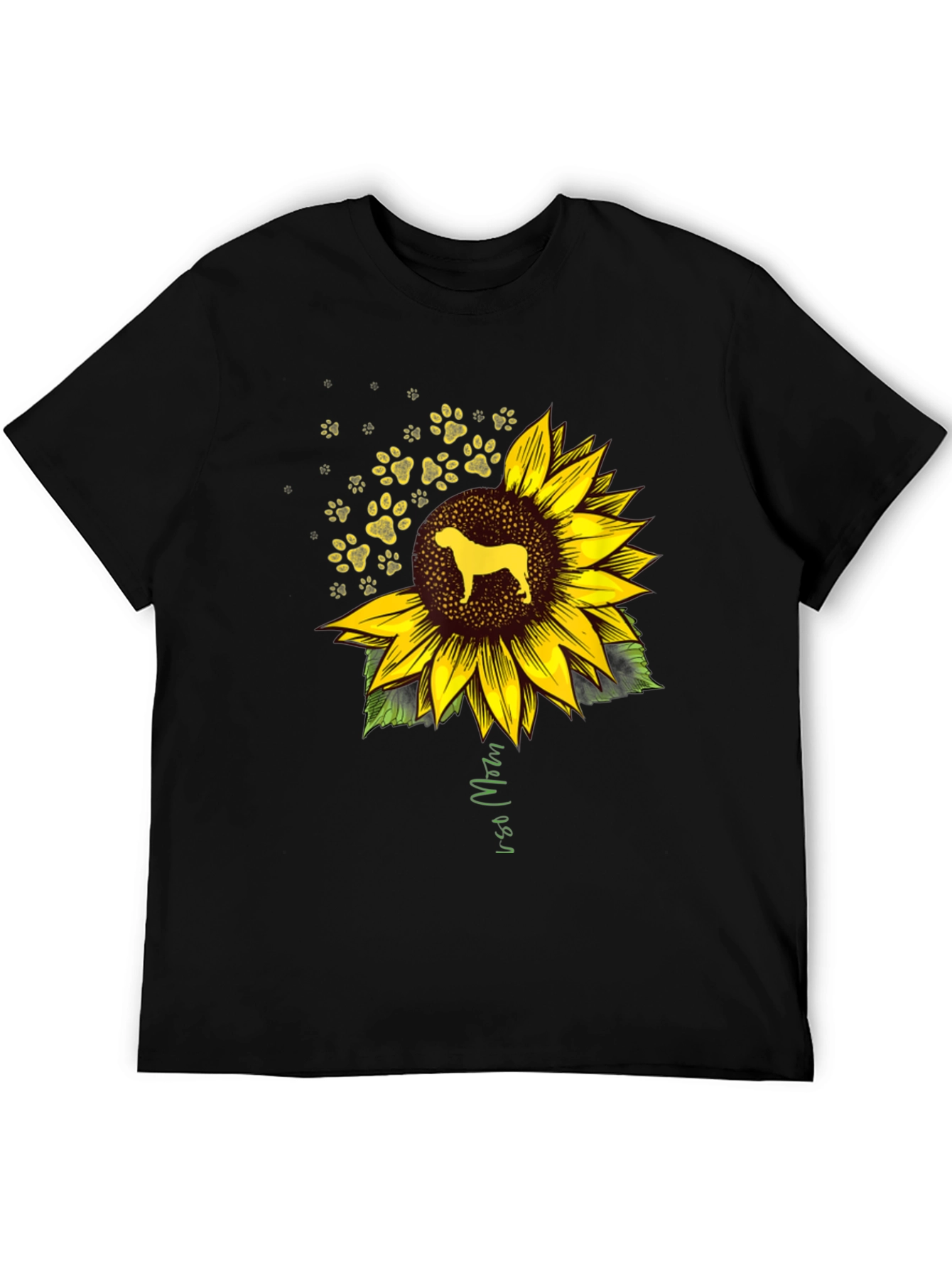 Dog Sunflower Paw Print Graphic Tee