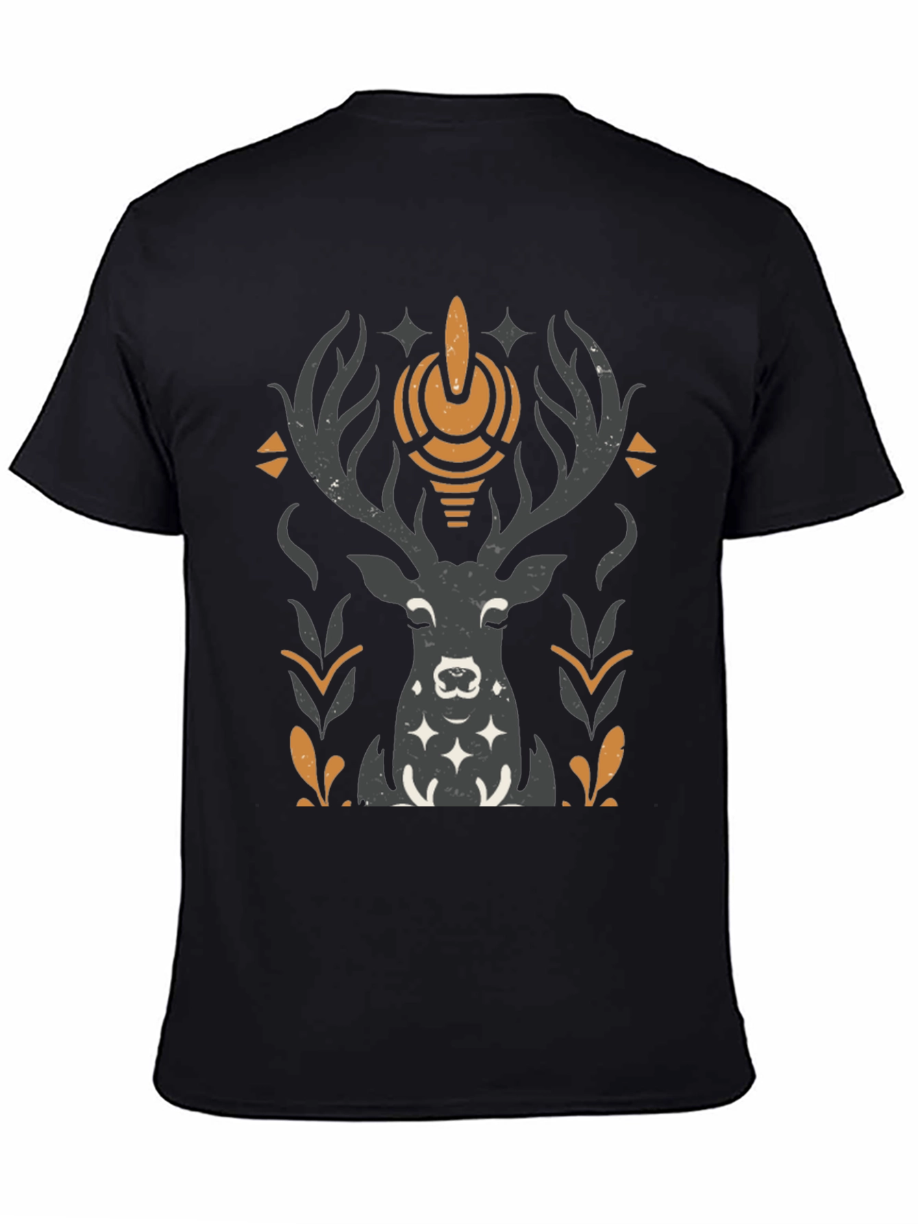 Mystic Deer Graphic T-Shirt - Black
