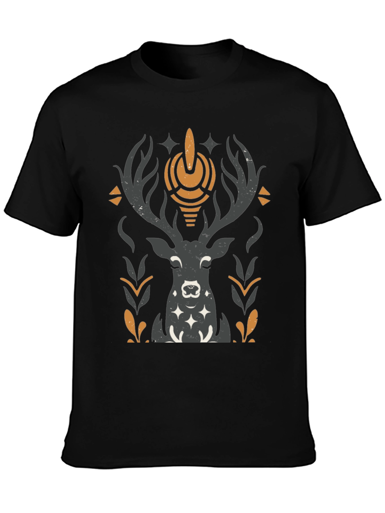 Mystic Deer Graphic T-Shirt - Black