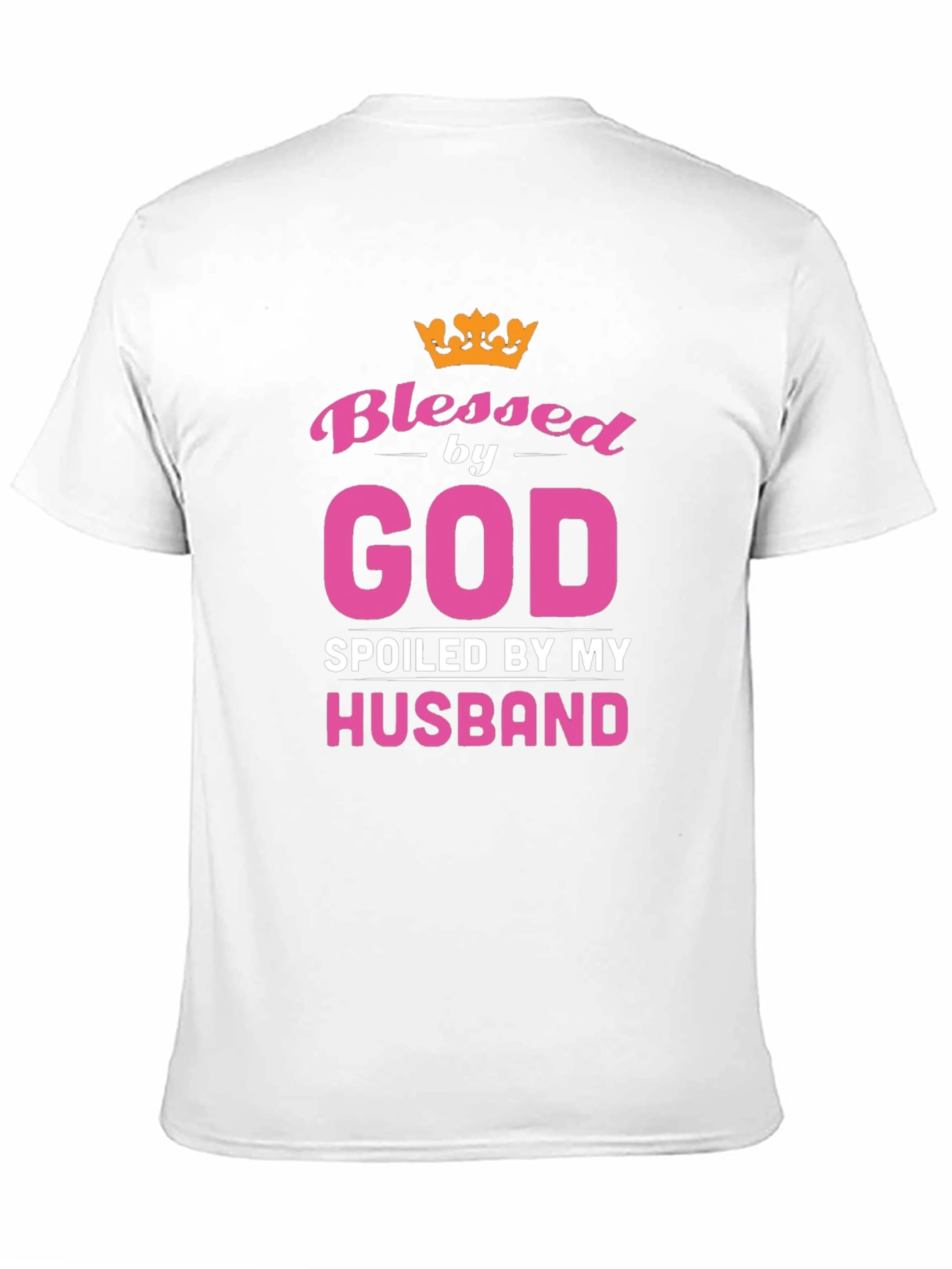 Blessed by God Spoiled by Husband Black T-Shirt