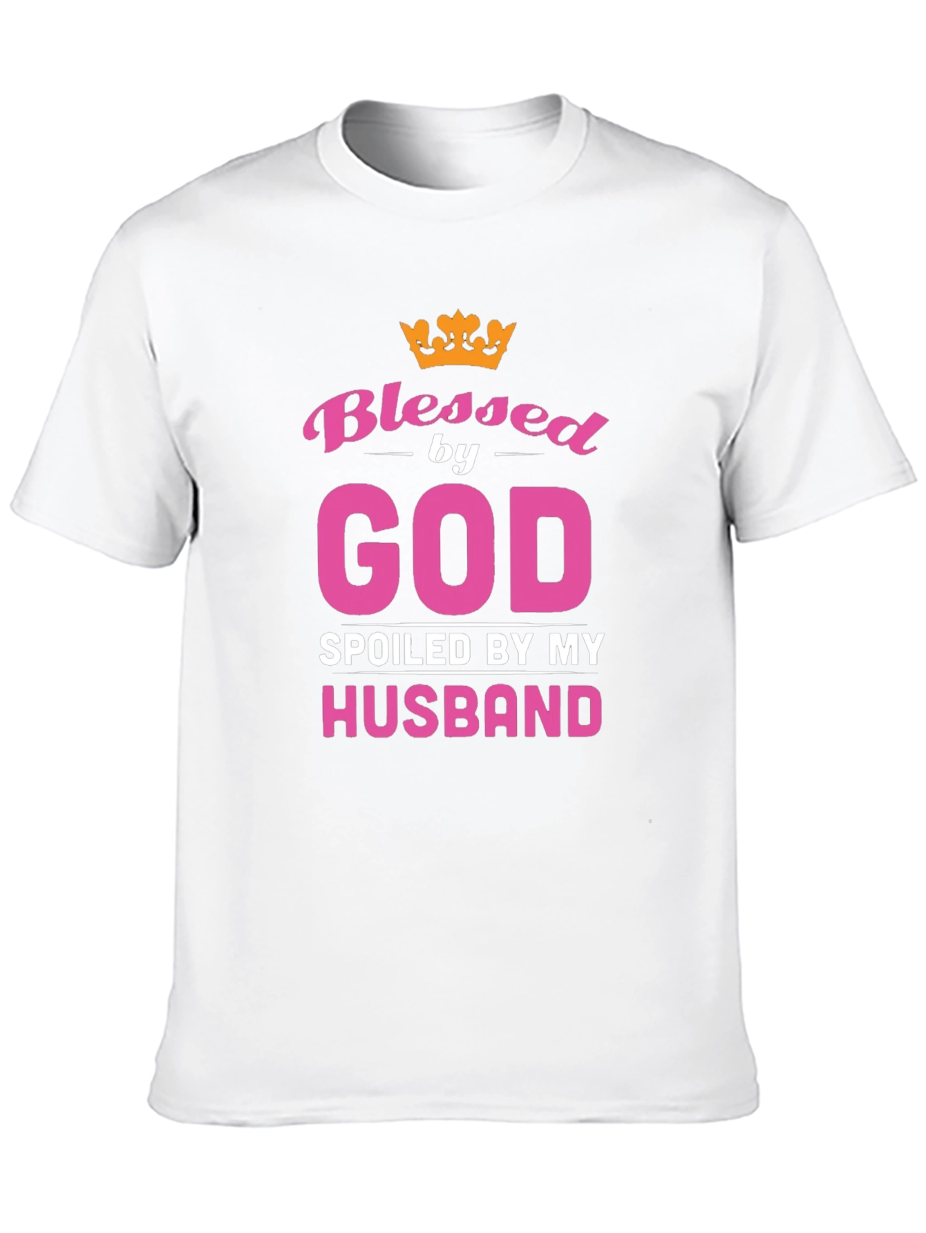 Blessed by God Spoiled by Husband Black T-Shirt