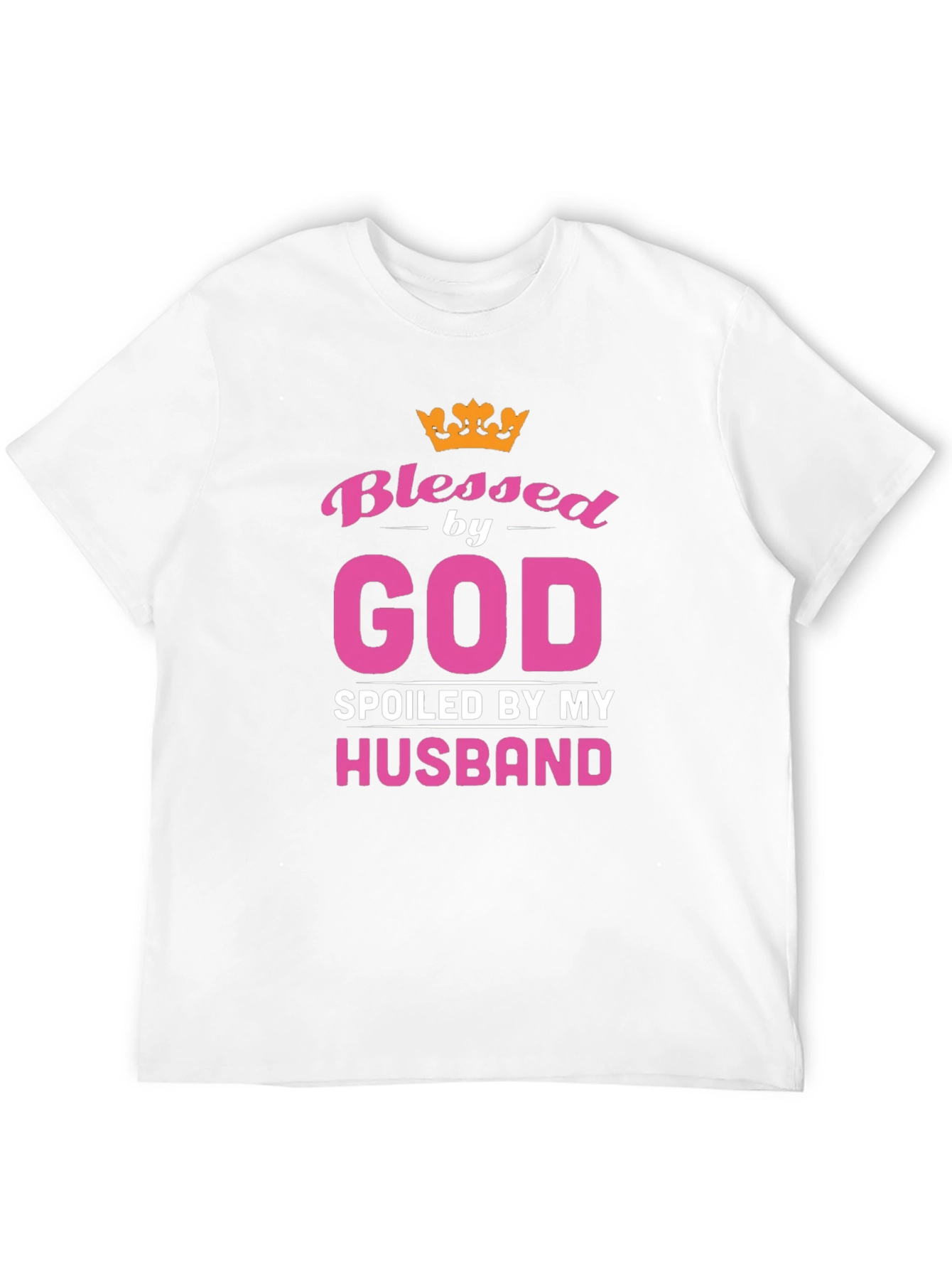 Blessed by God Spoiled by Husband Black T-Shirt