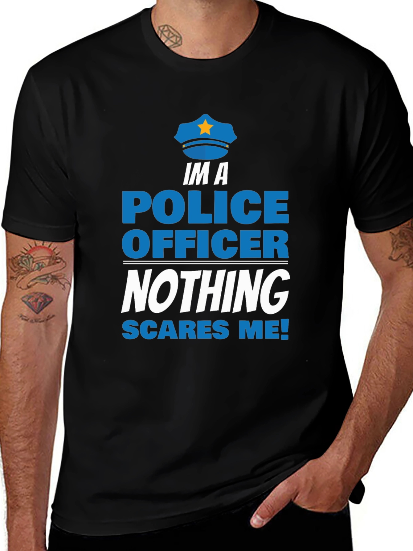 Im A Police Officer T-Shirt - Nothing Scares Me