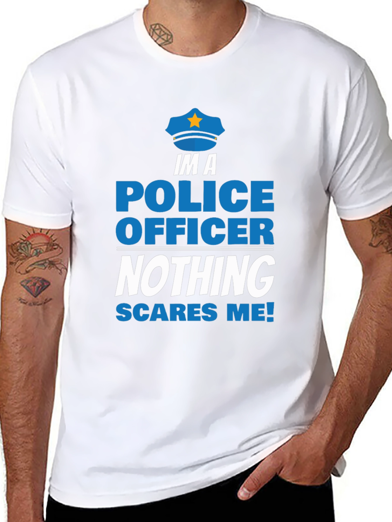 Im A Police Officer T-Shirt - Nothing Scares Me