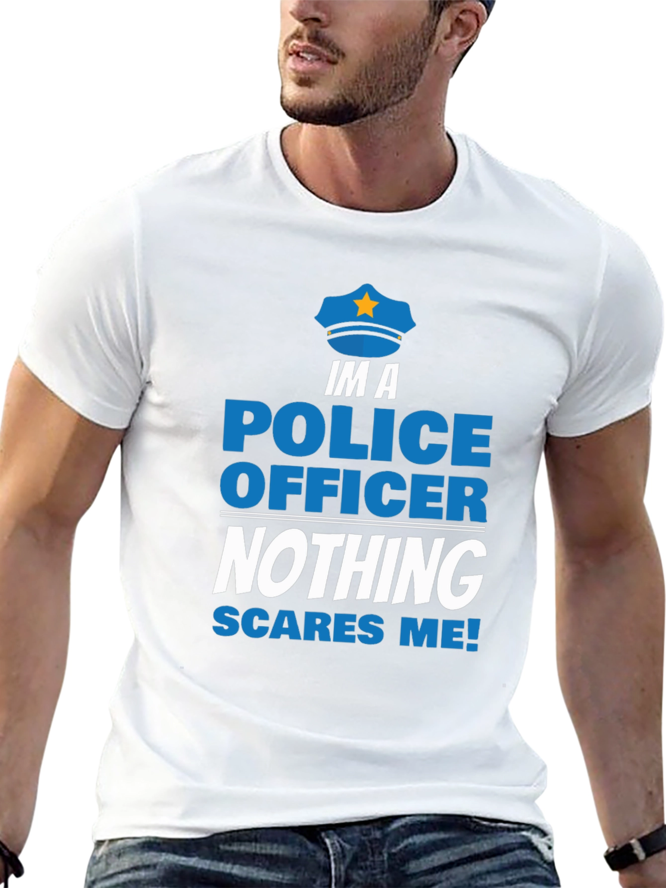 Im A Police Officer T-Shirt - Nothing Scares Me