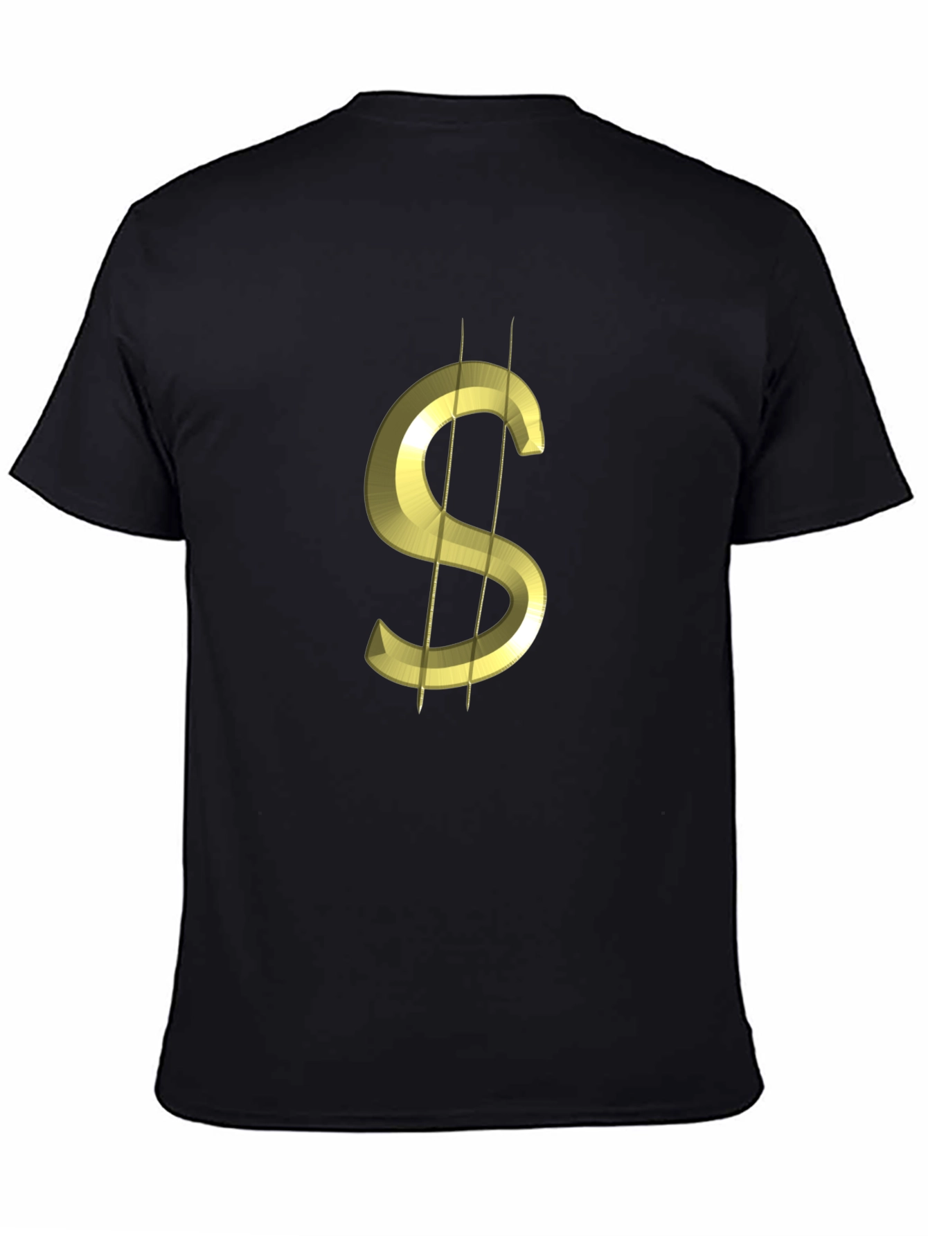 Golden Dollar Sign Black T-Shirt