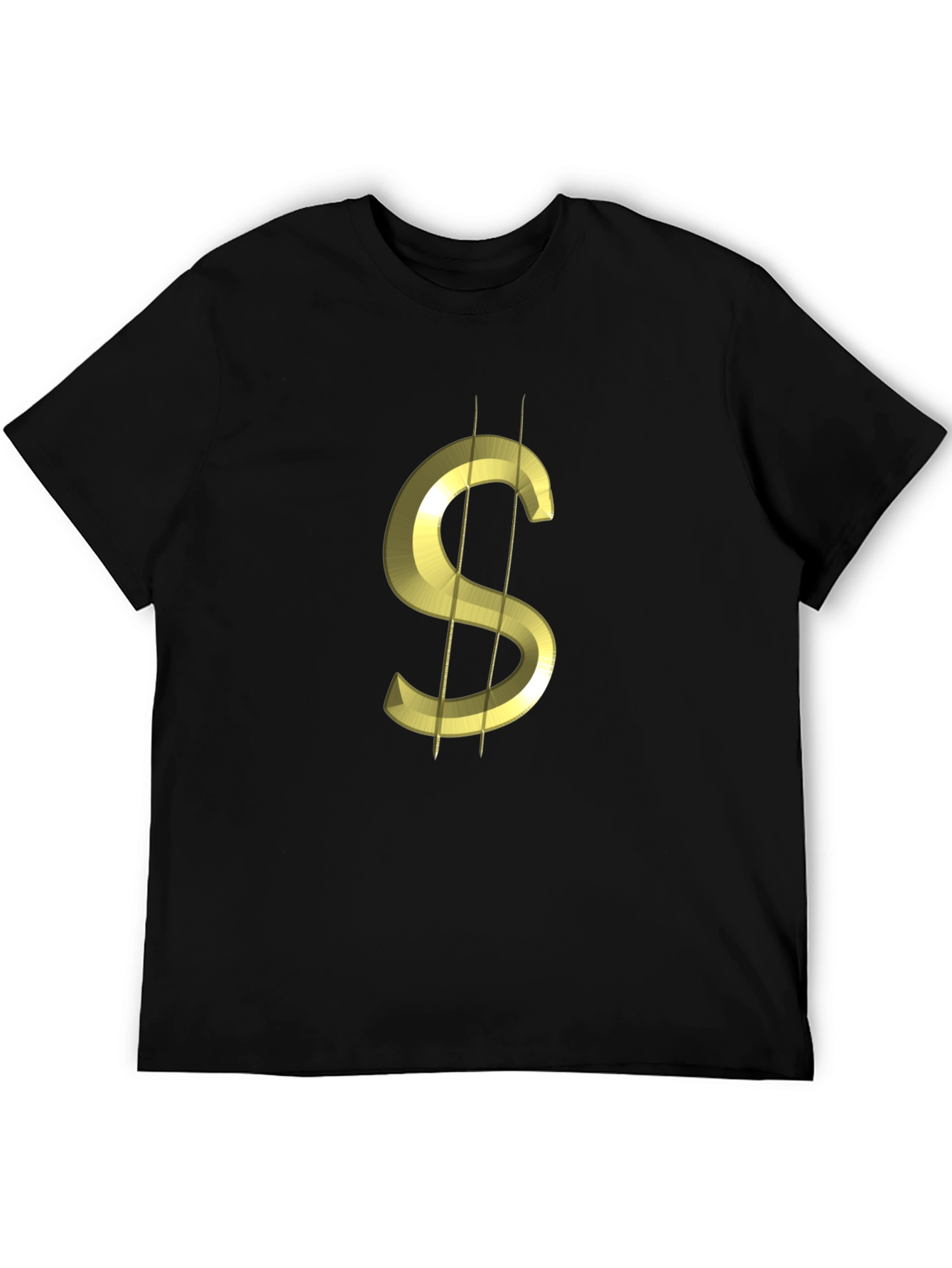 Golden Dollar Sign Black T-Shirt