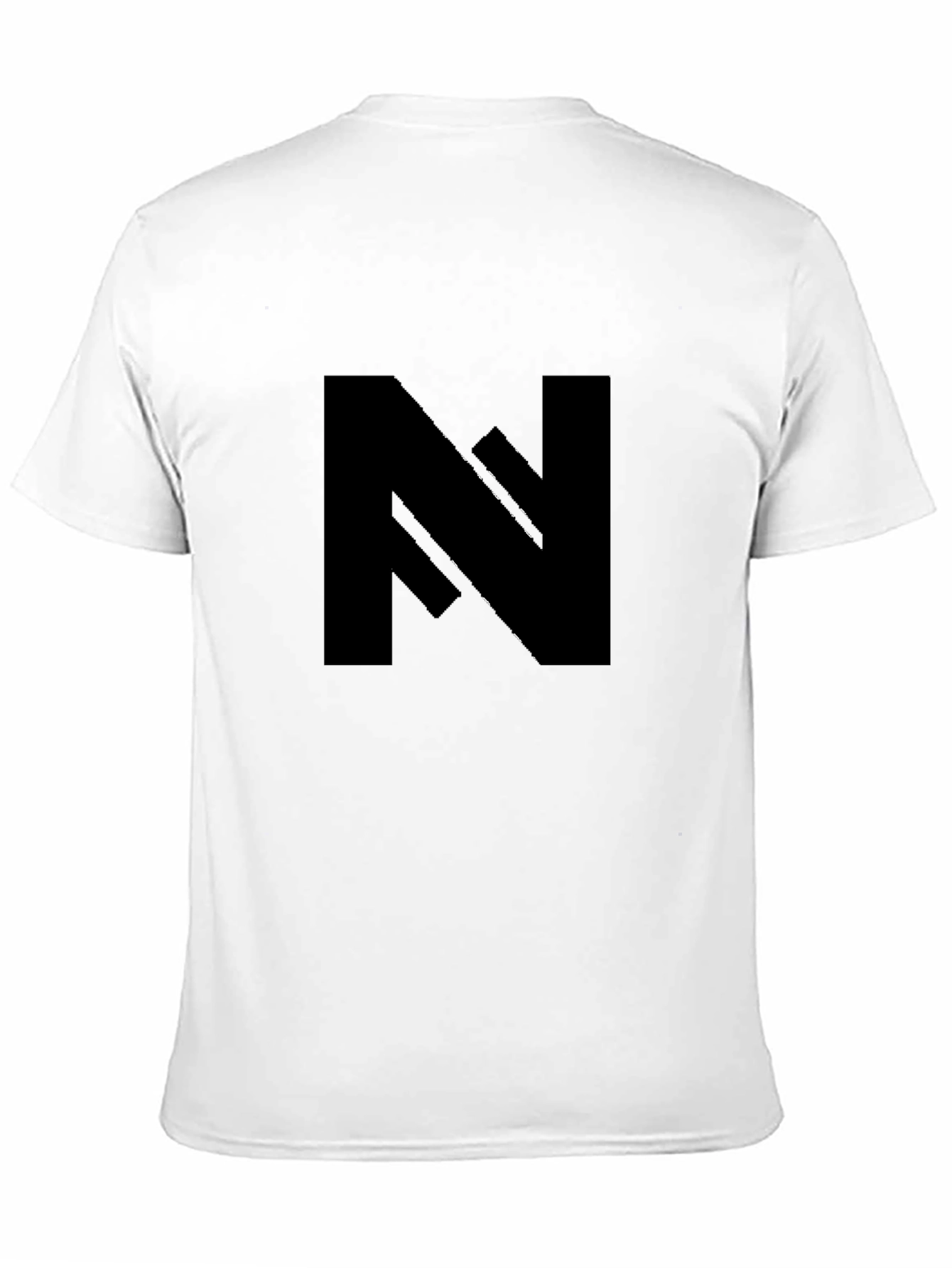 Bold Black Tee with Geometric N Design