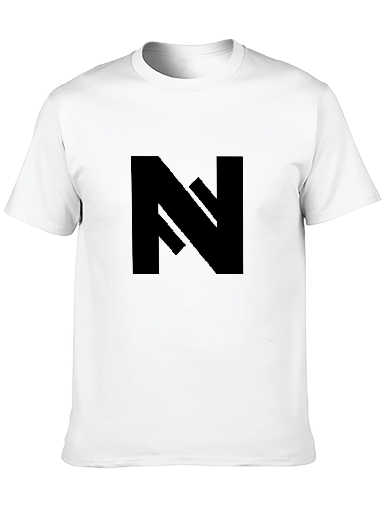 Bold Black Tee with Geometric N Design