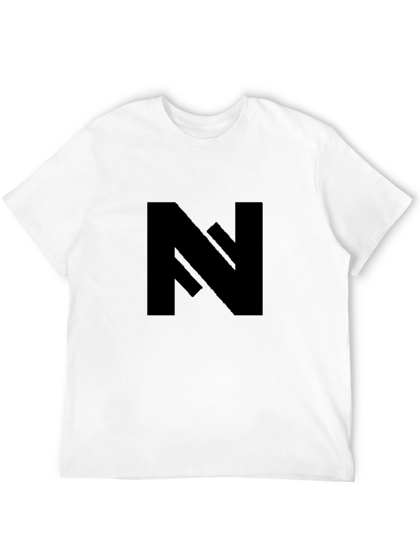Bold Black Tee with Geometric N Design