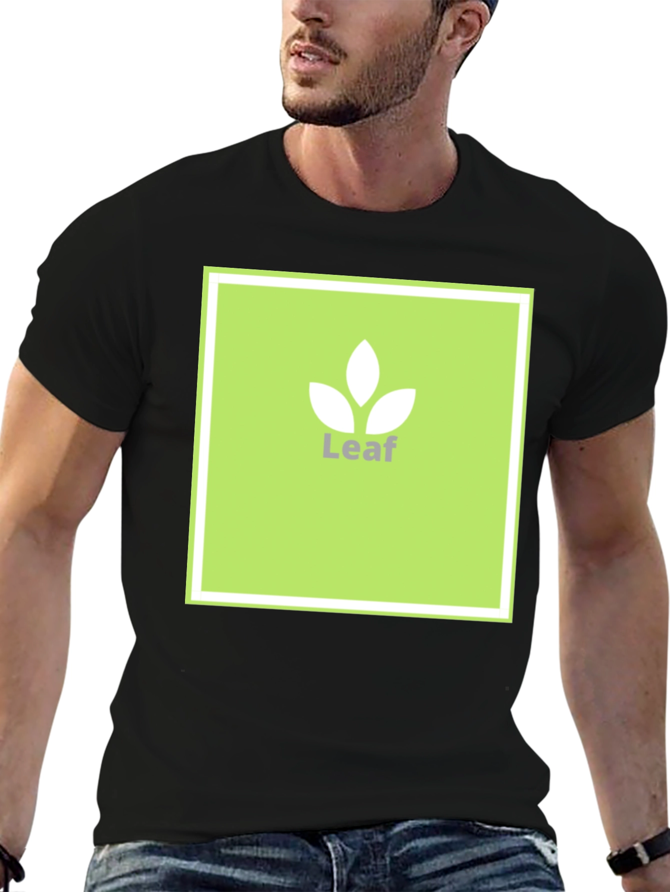 Leaf Logo T-Shirt - Modern Graphic Tee