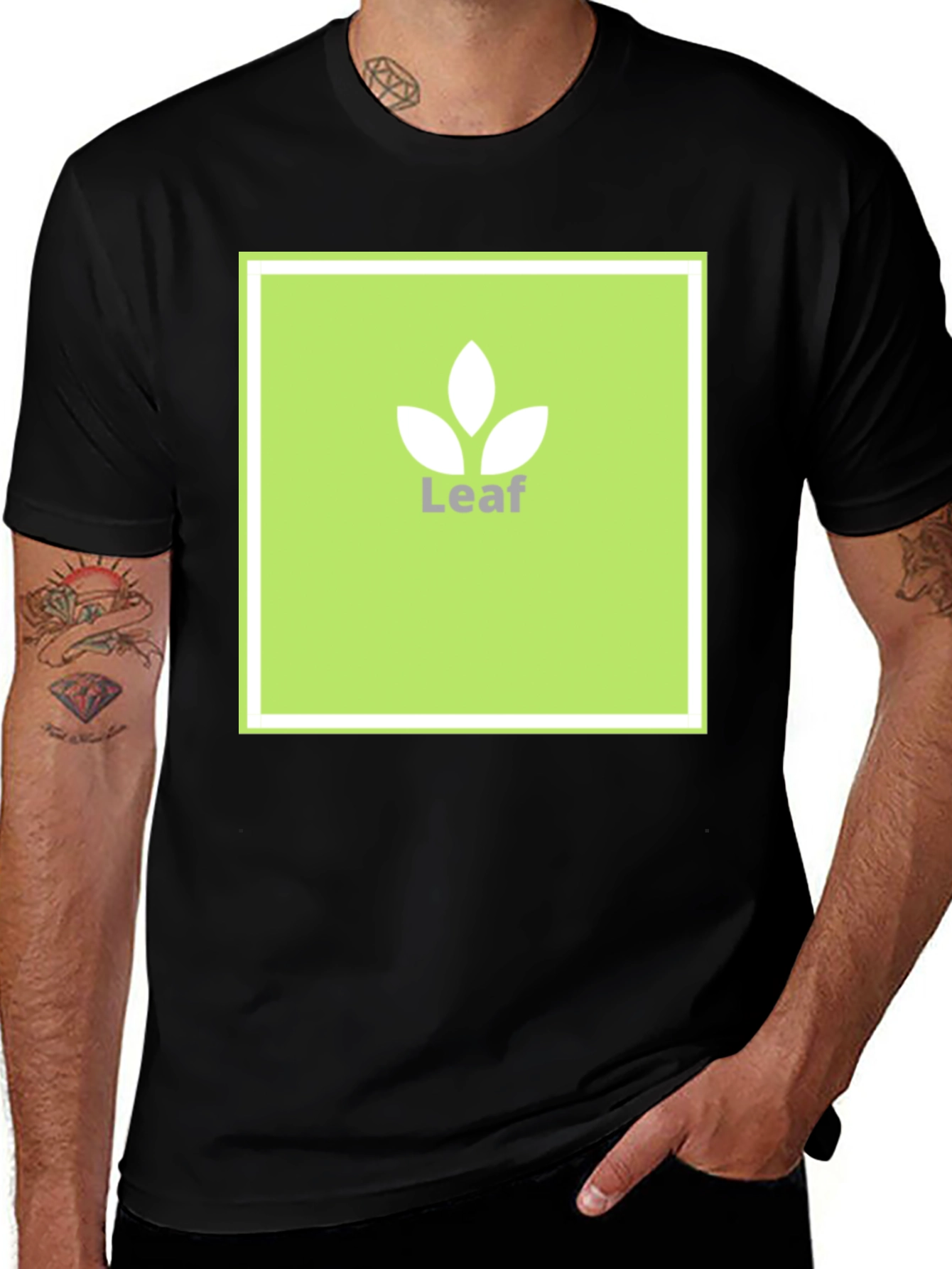 Leaf Logo T-Shirt - Modern Graphic Tee