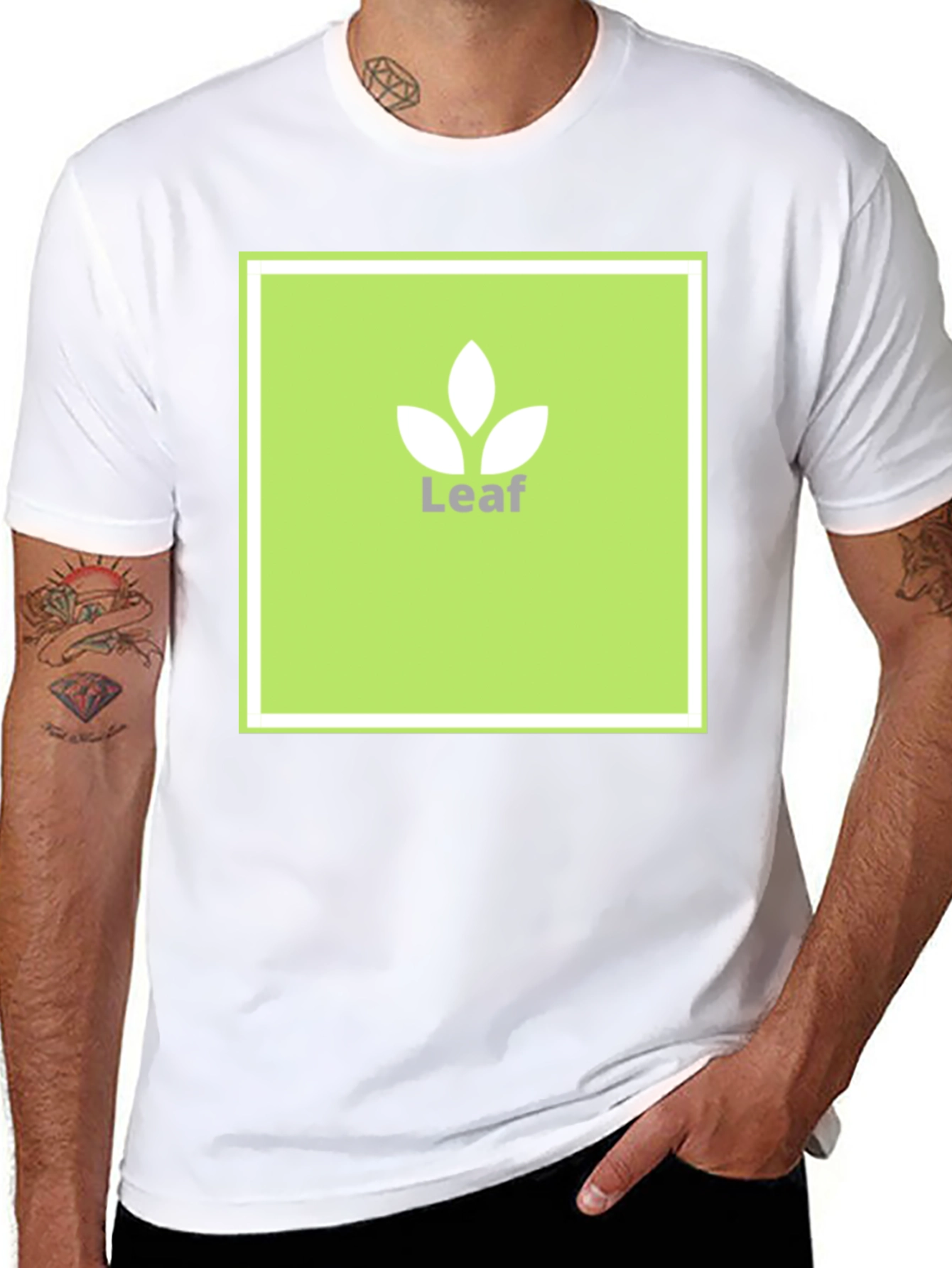 Leaf Logo T-Shirt - Modern Graphic Tee