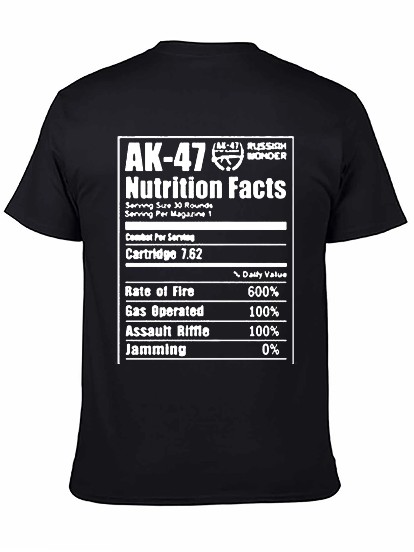 AK-47 Nutrition Facts T-Shirt - Russian Wonder Tee