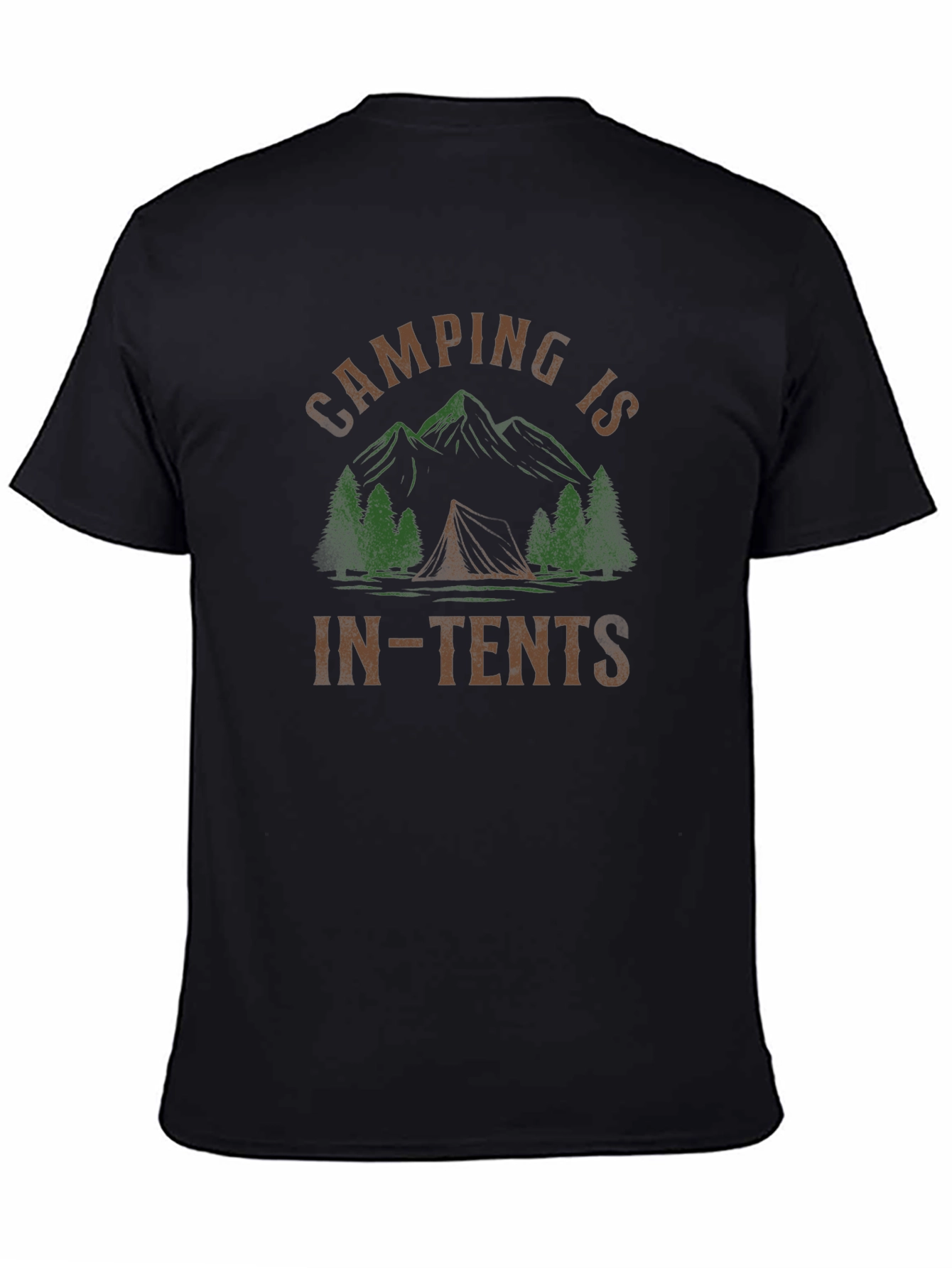 Camping Is In-Tents Black T-Shirt