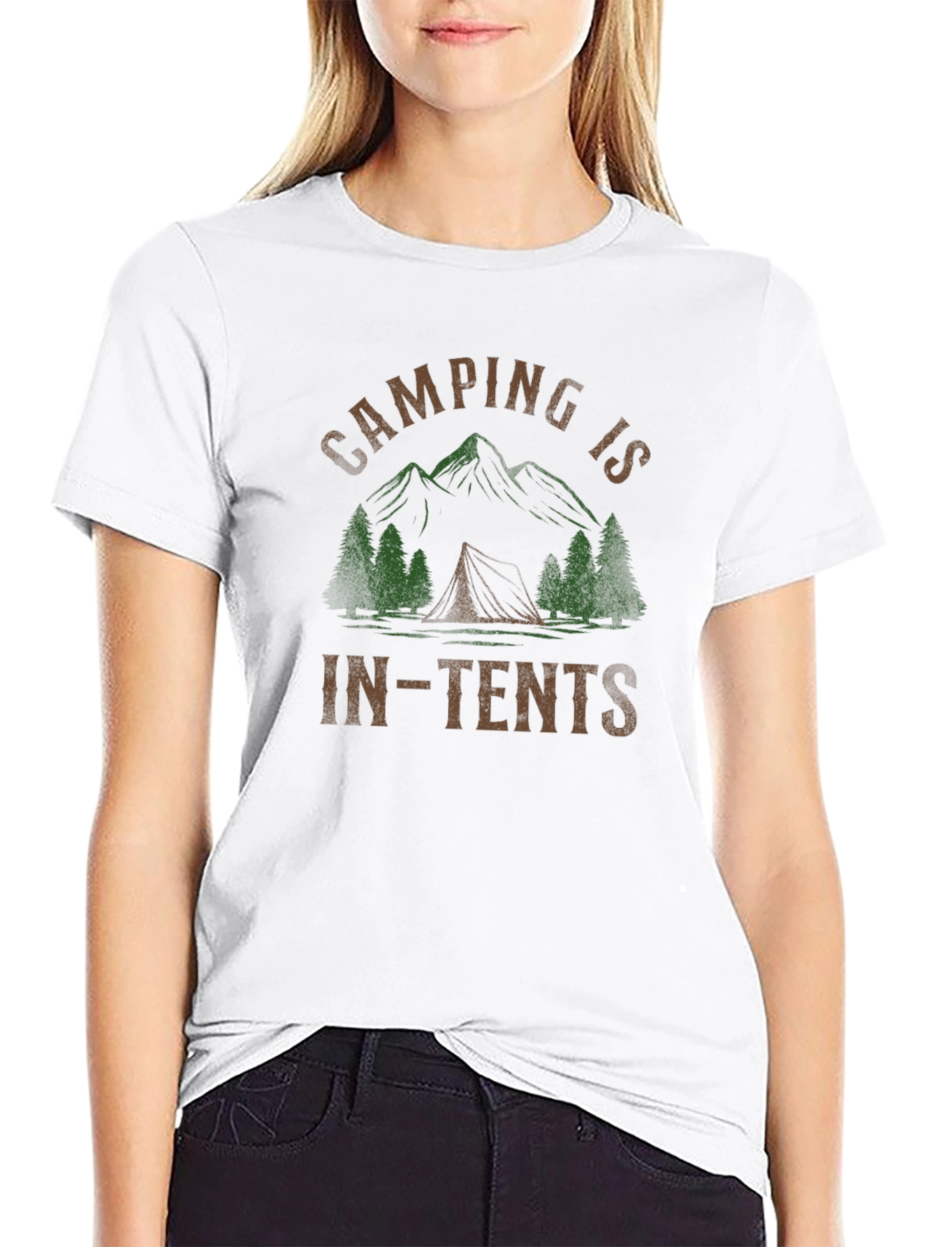 Camping Is In-Tents Black T-Shirt