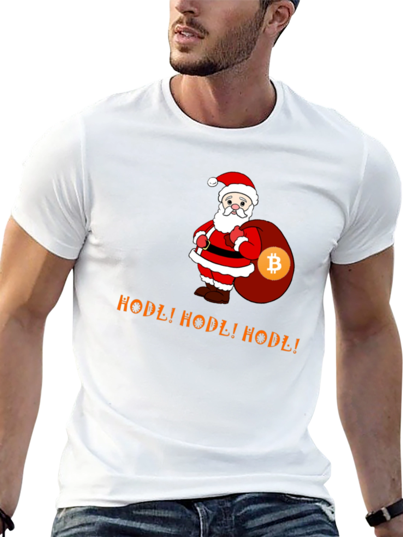 HODL Bitcoin Santa T-Shirt