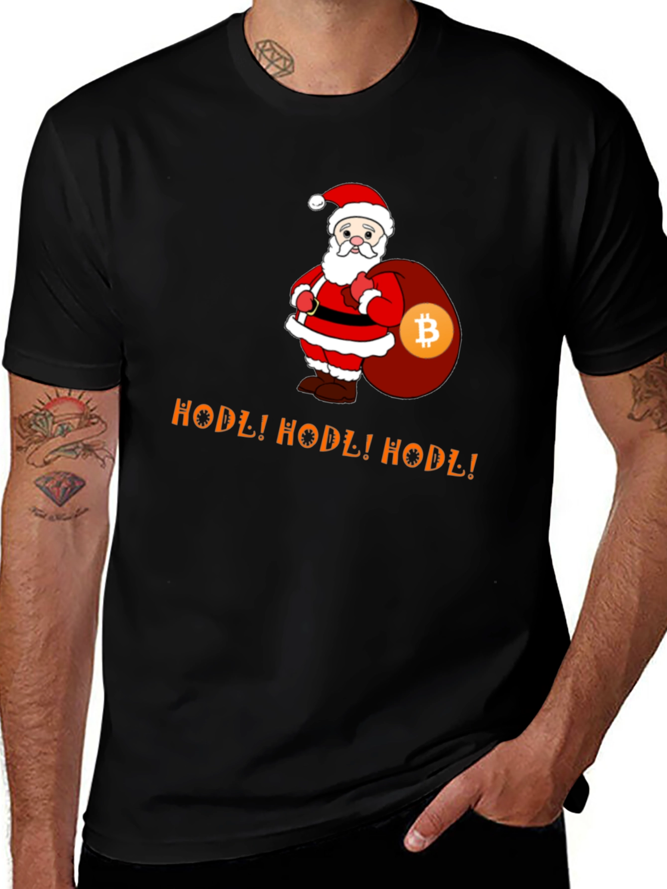 HODL Bitcoin Santa T-Shirt