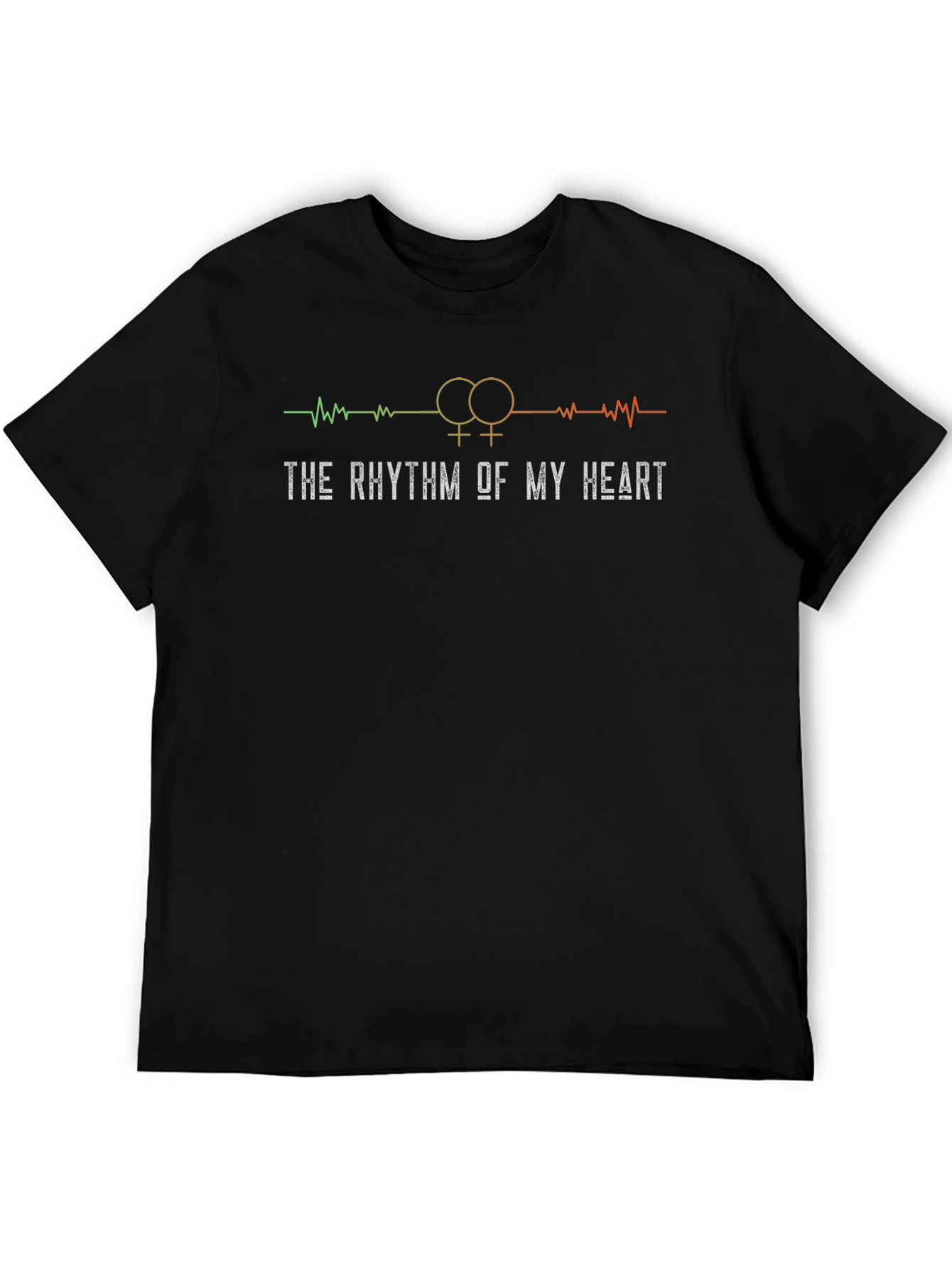 Lesbian Pride Rhythm Heartbeat Graphic Tee
