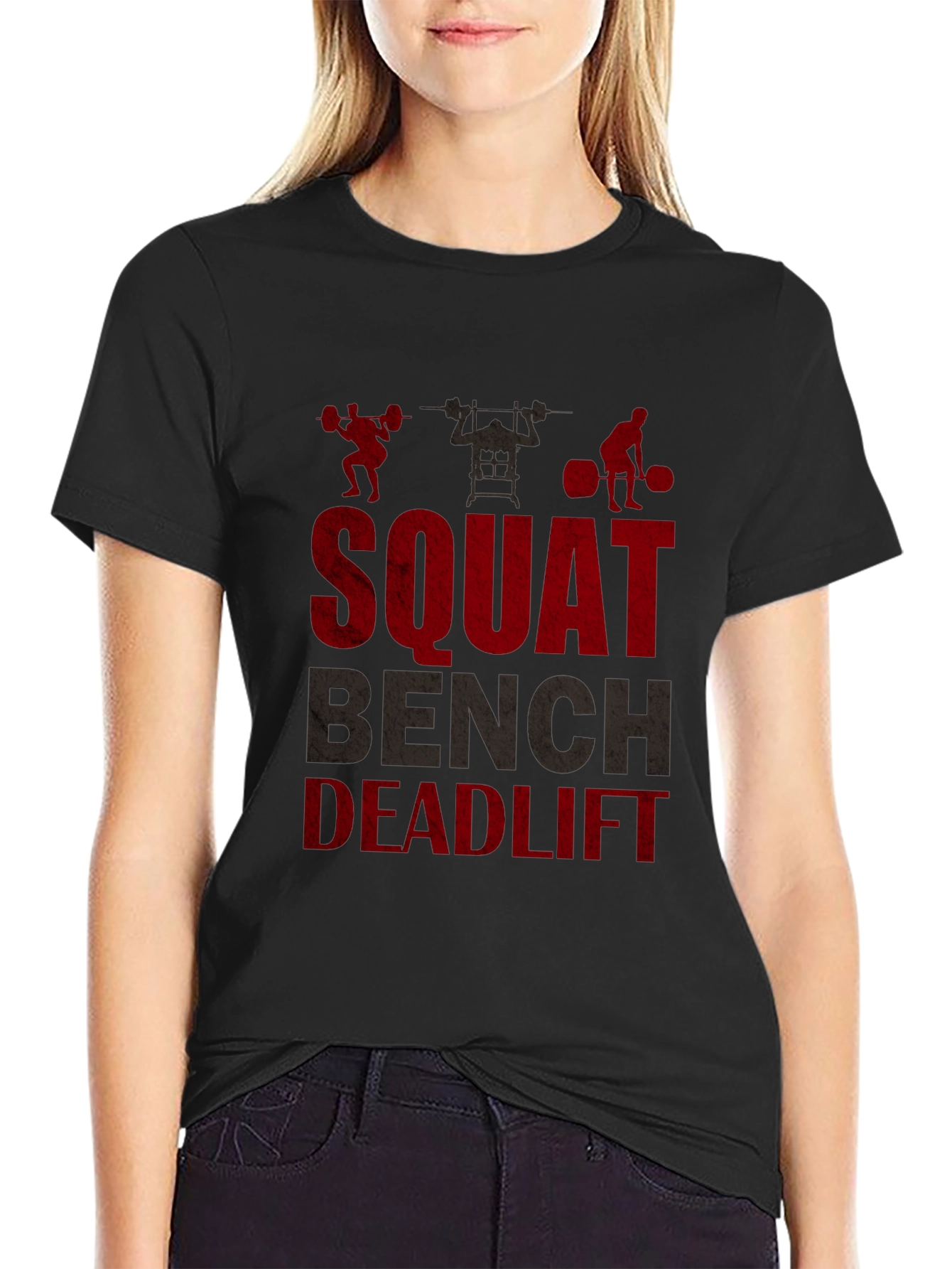 Squat Bench Deadlift Graphic Tee - Gym Motivation
