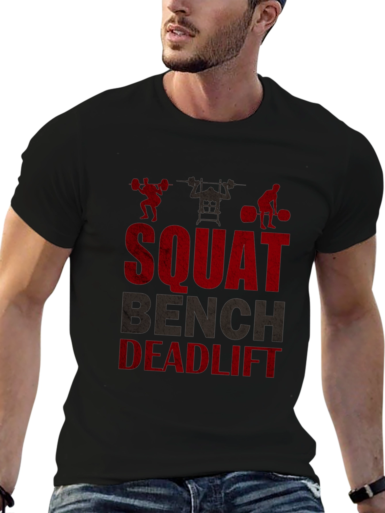 Squat Bench Deadlift Graphic Tee - Gym Motivation