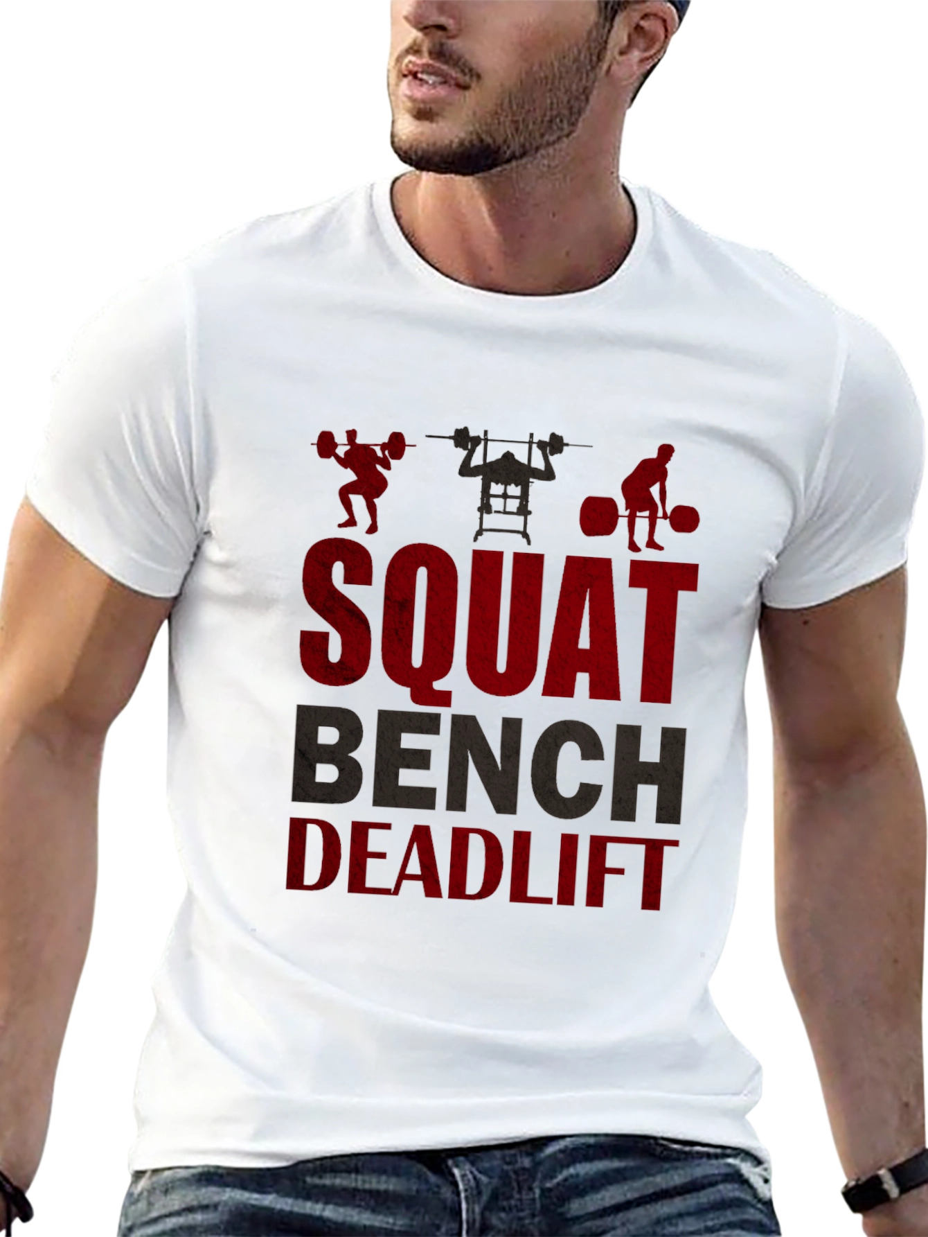 Squat Bench Deadlift Graphic Tee - Gym Motivation