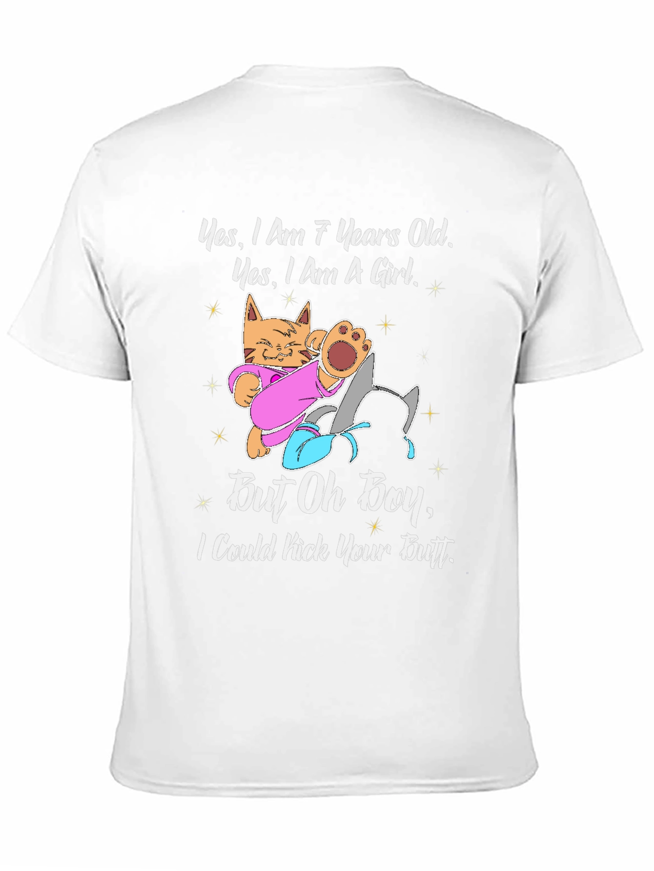 Funny 7-Year-Old Girl Cat T-Shirt