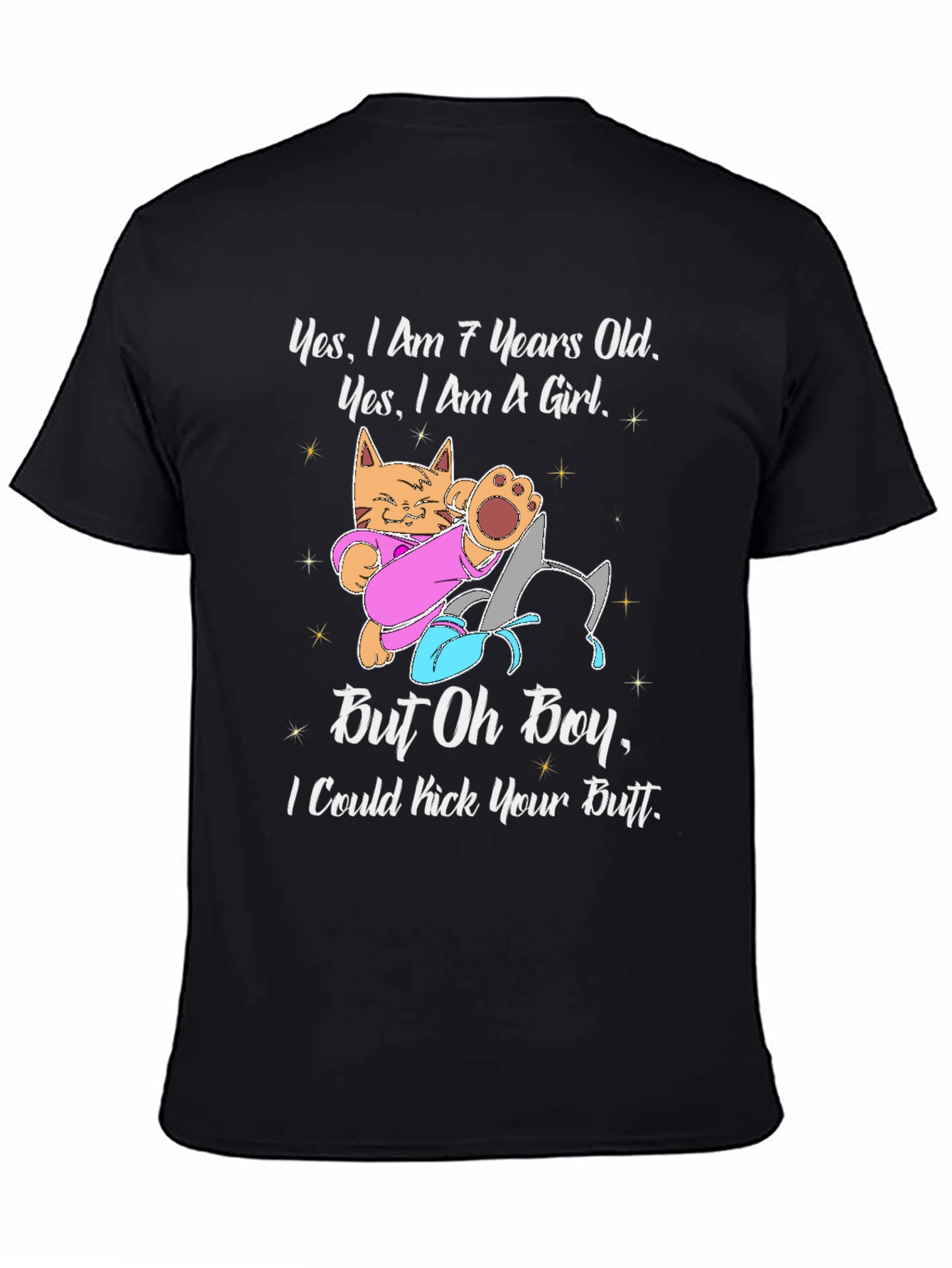 Funny 7-Year-Old Girl Cat T-Shirt