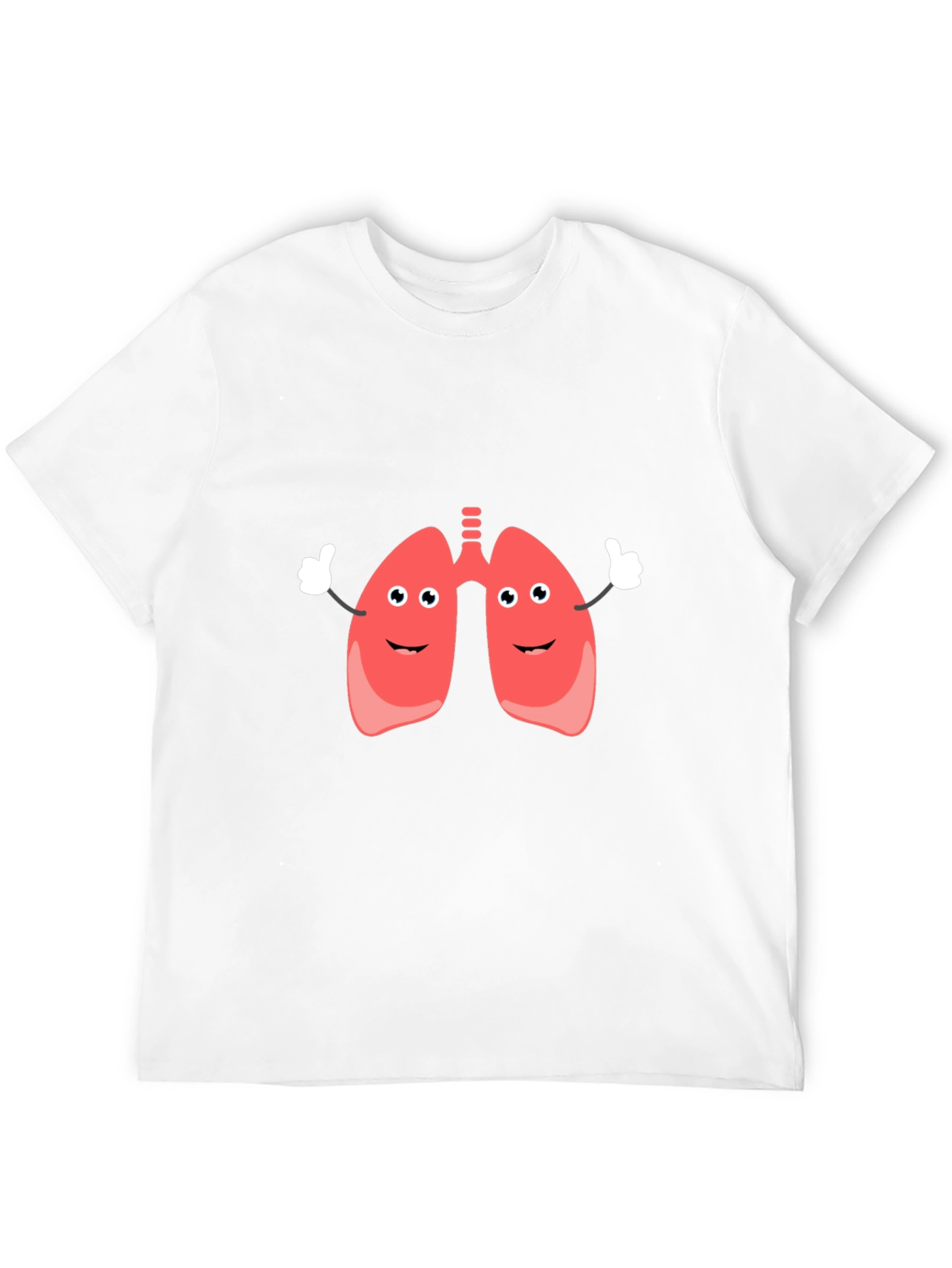 Funny Lungs Cartoon Black T-Shirt