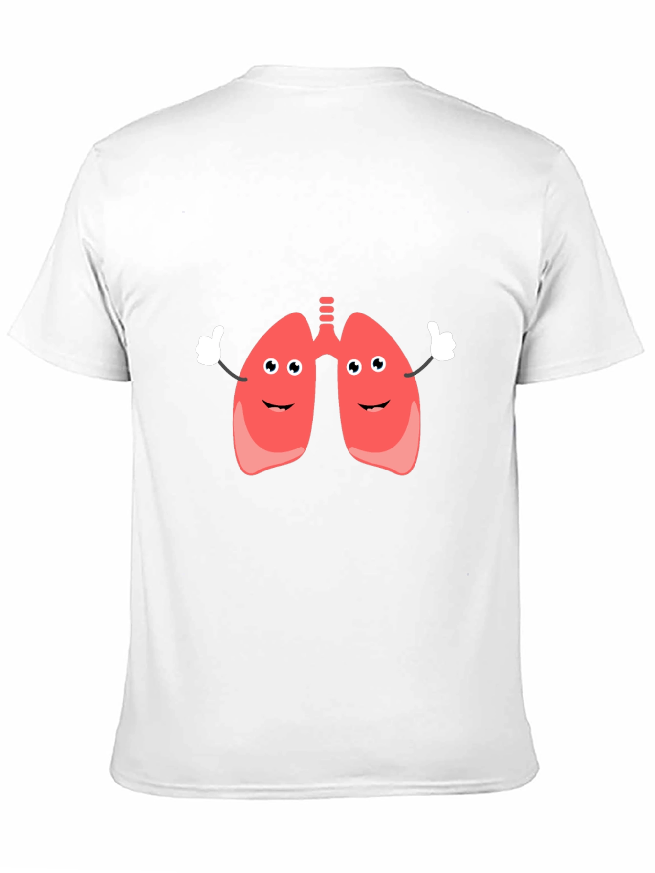 Funny Lungs Cartoon Black T-Shirt